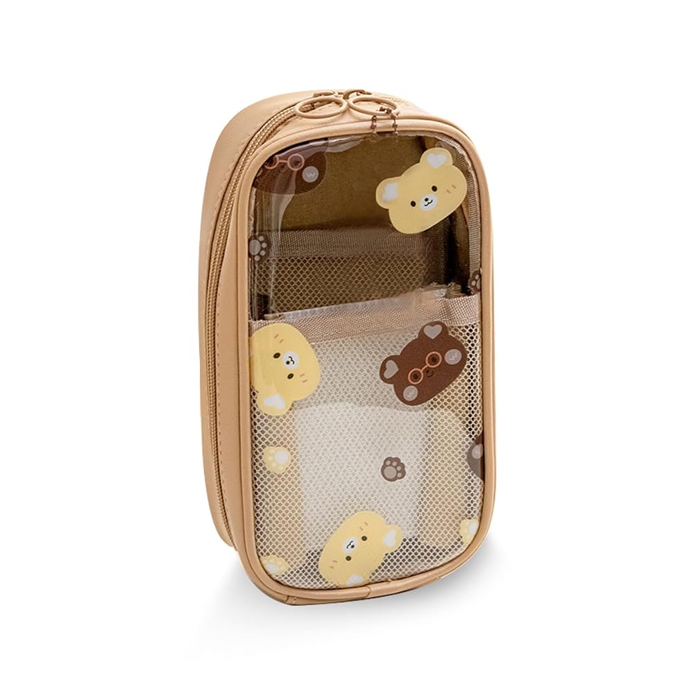 くまくみゃちゃんのパスケースポーチ　茶色　ブラウン くまくみゃちゃんのパスケースポーチ 茶色 ブラウン くまくみゃ