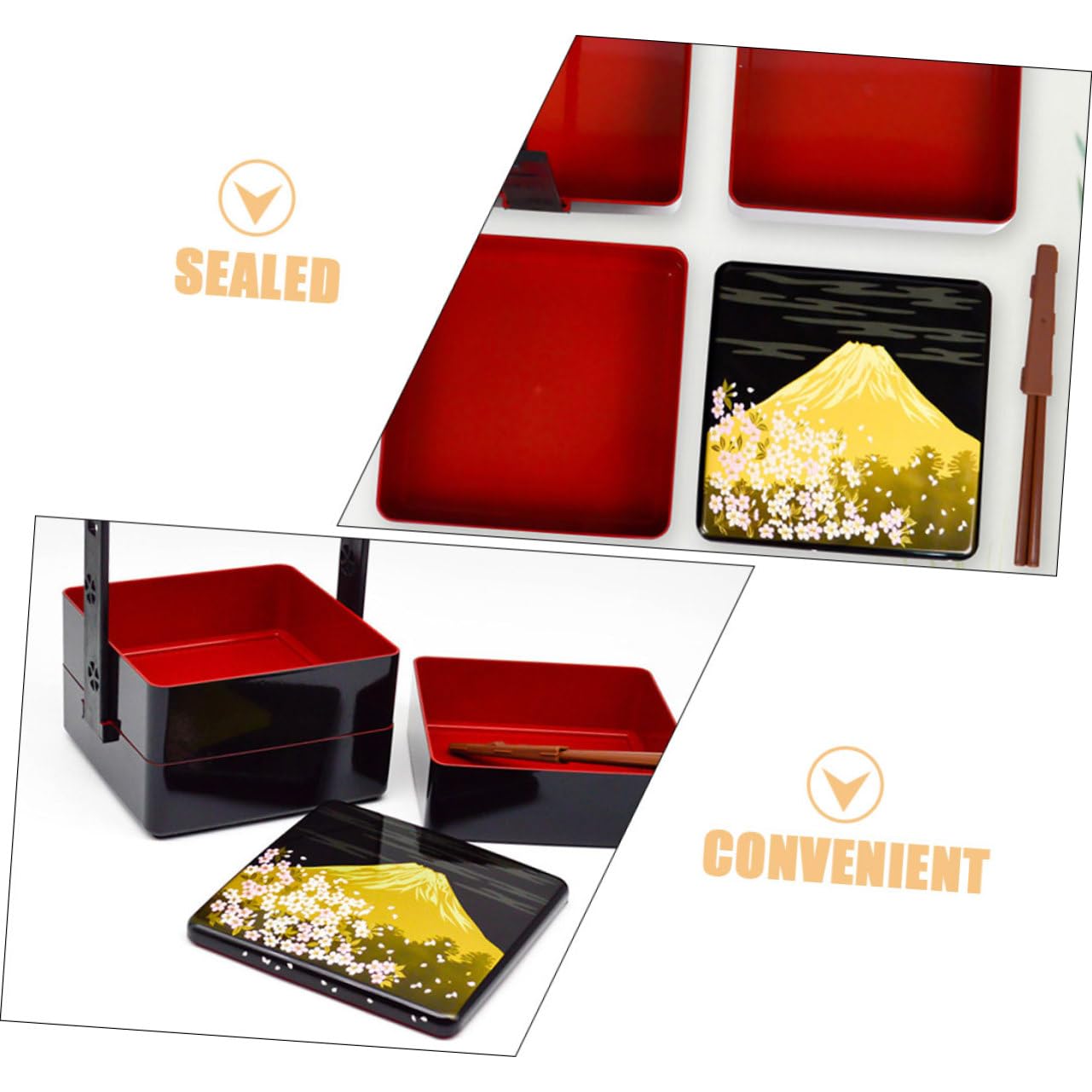 Cabilock Caja de Sushi Multicapa Contenedor Japonés Bento de Almacenamiento Caja de Comida Portátil para Picnic al Aire Exquisita