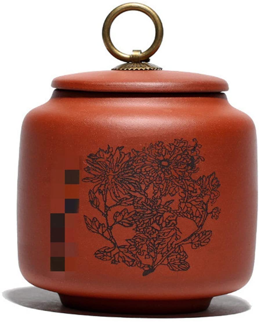 bnjlSDATwr ceramic jar， Ceramic Tea Jar,Jars Containers,Kitchen Food Storage Canister,Purple Clay Orchid Caddy Small Creative for(Oranje)