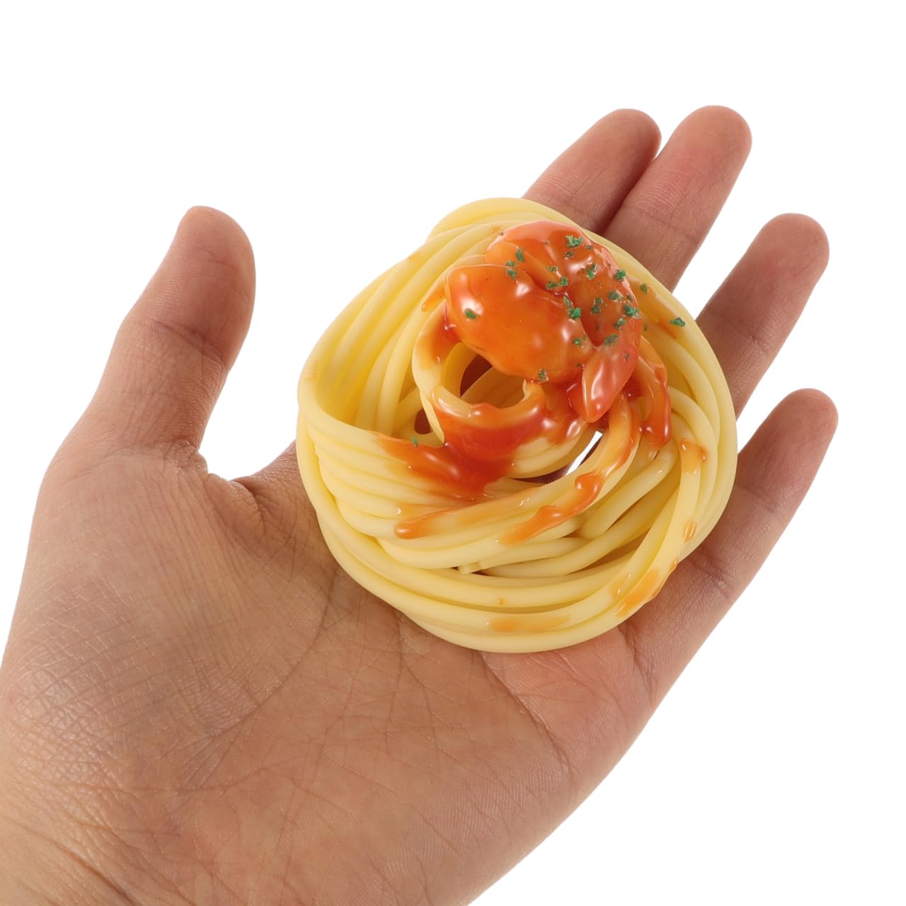 Supvox 2 pezzi di spaghetti modello con gamberetti realistici per pasta artificiale per ristorante, durevole, finto cibo, versatile come decorazione da tavolo fotografica