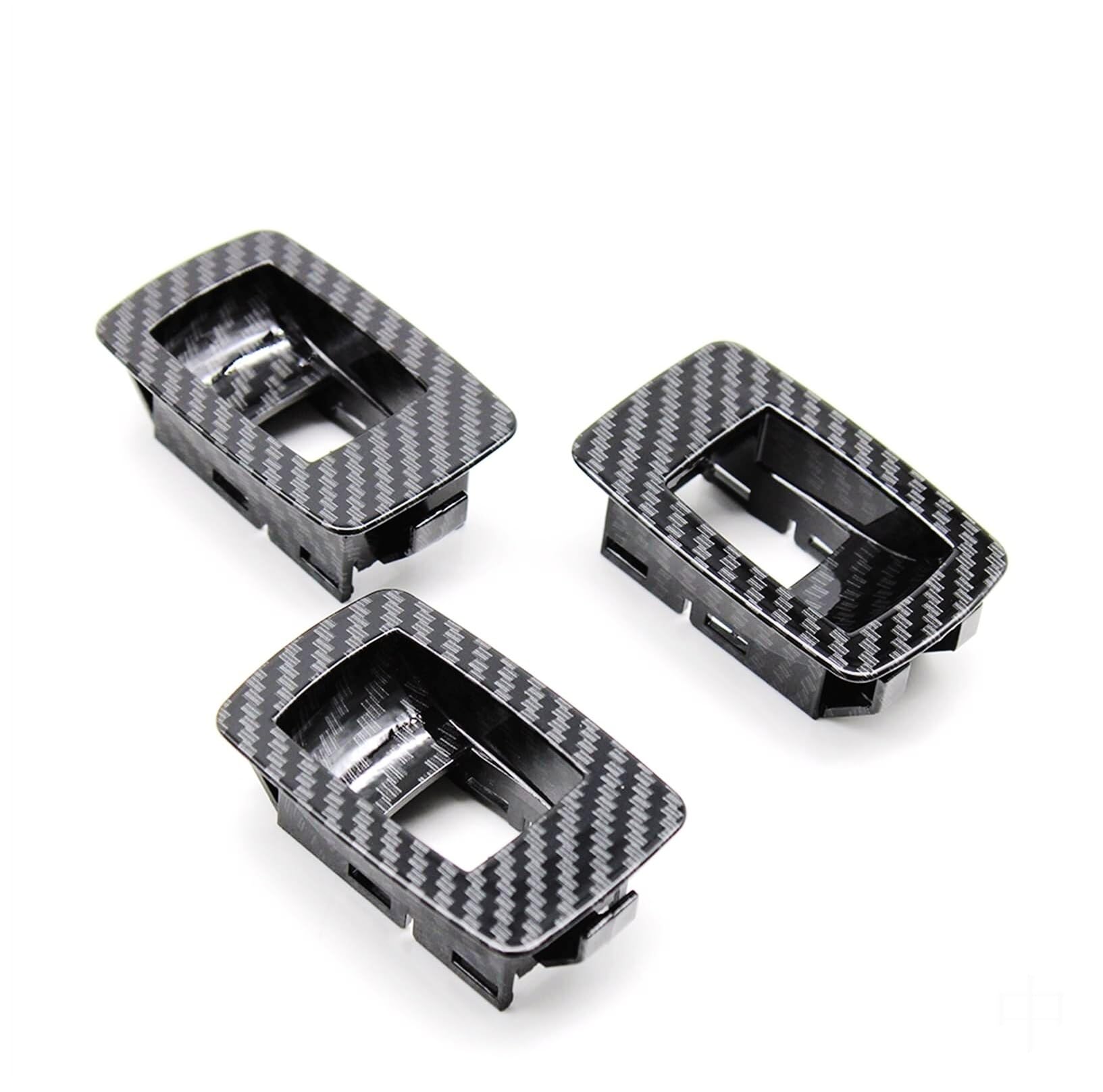BLBNEZBZTY for BMW for 3 for Series E90 E91 2005-2013 Carbon Fiber Look Armrest Panel Door Handle Set Interior Door Handle Covers(3pcs Small Panel Set)