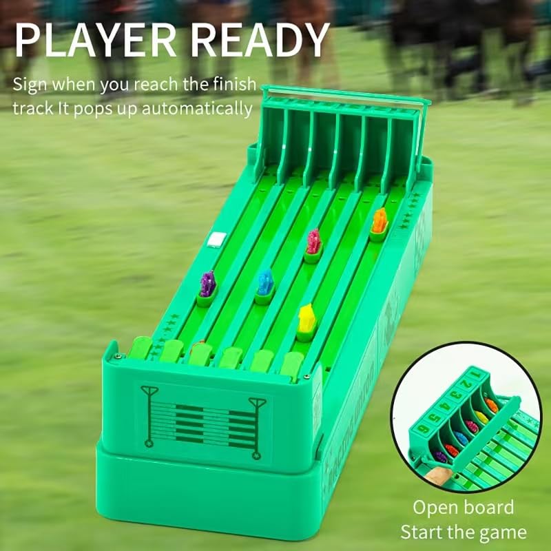 Horse Racing Game Electronic, Mini Portable Table Game, Desktop Electric Horse Racing Game Board Game with 6 Horses, Family Party Entertainment Game, Gift for Adults