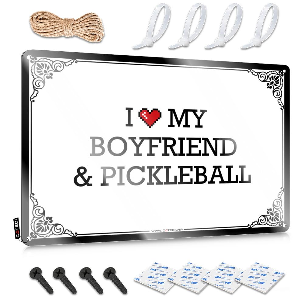 Fzfn Colour Posters Custom Nice I Love My Boyfriend & Pickleball For Bathroom - Man Cave Decorations Customizable(20X30cm)