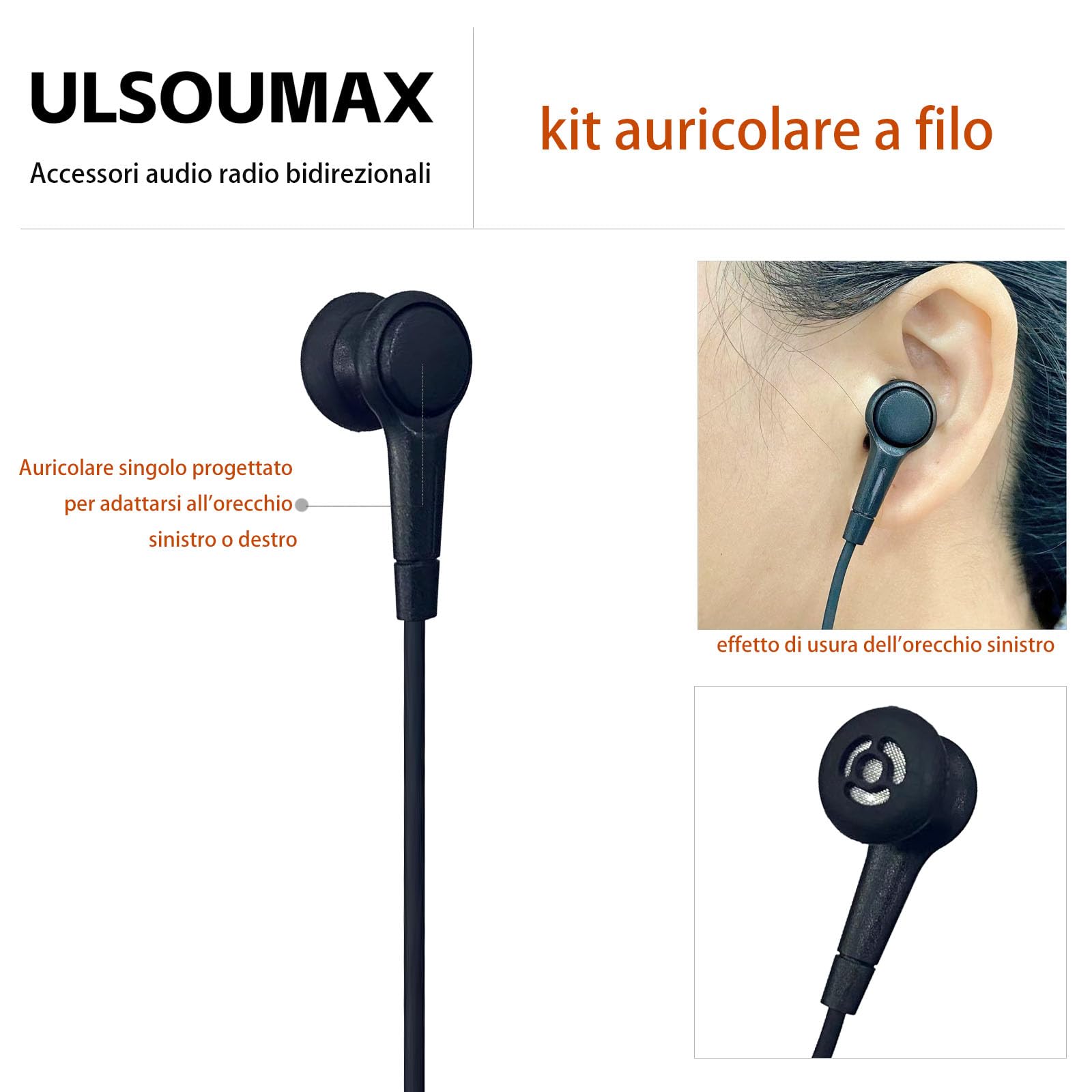 ULSOUMAX Walkie Talkie Earphones Compatible with Motorola CLP446E CLPE Plus CLP1010e CLP1080e CLP1083e CLP107e Radio - Image 2