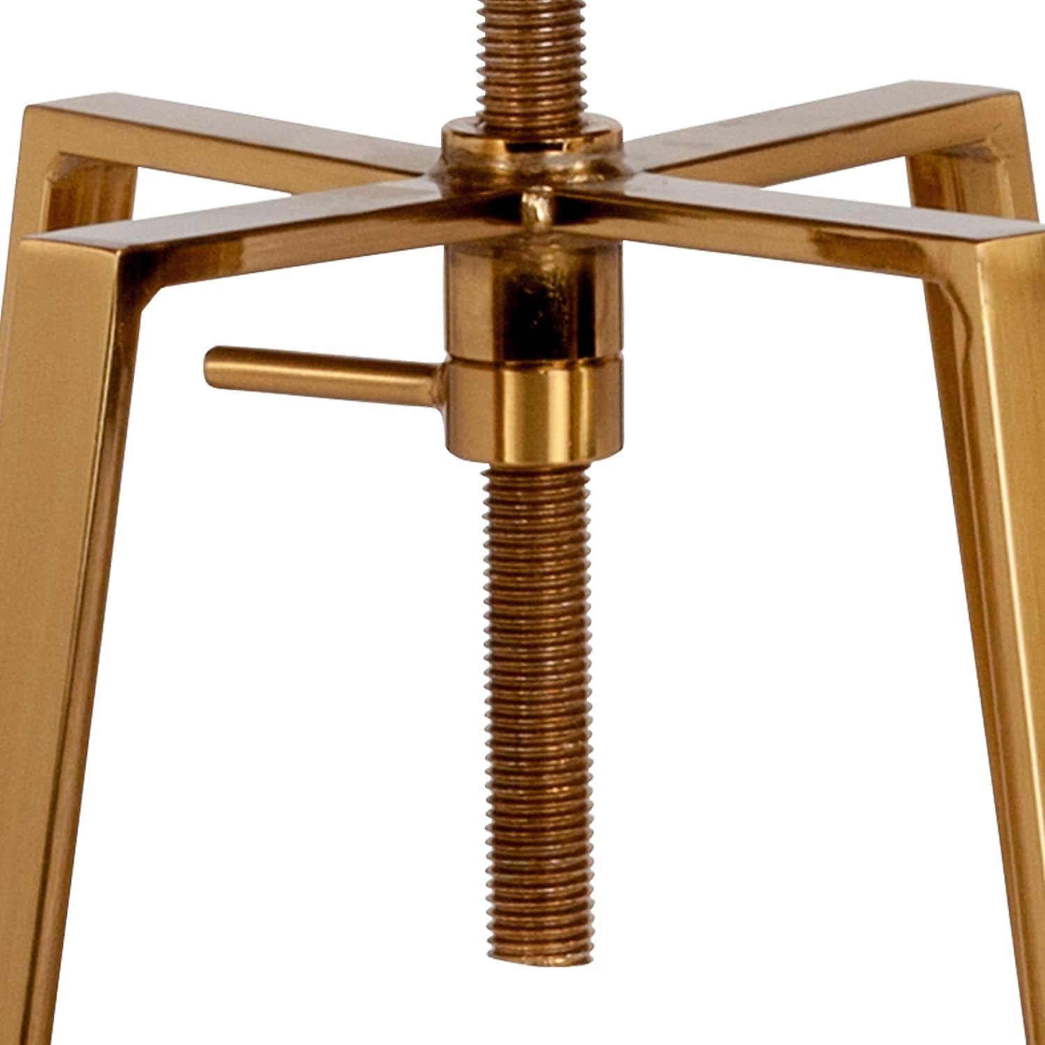 Flash Furniture Toledo Industrial Style Barstool with Swivel Lift Adjustable Height Seat in Gold Finish