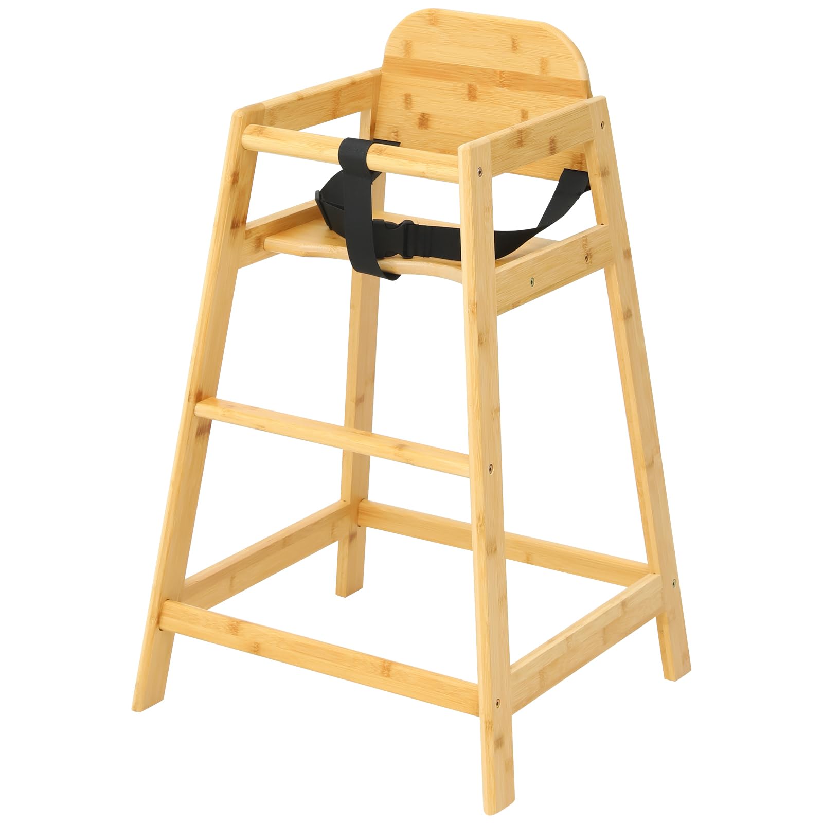 2026 New Bamboo High Chair for Baby and Toddler, ASTM F404 Certified, Ergonomic Back Support, Wooden Baby High Chair for Home & Restaurant Use, Compact, Stable & Eco-Friendly Toddler Feeding Chair
