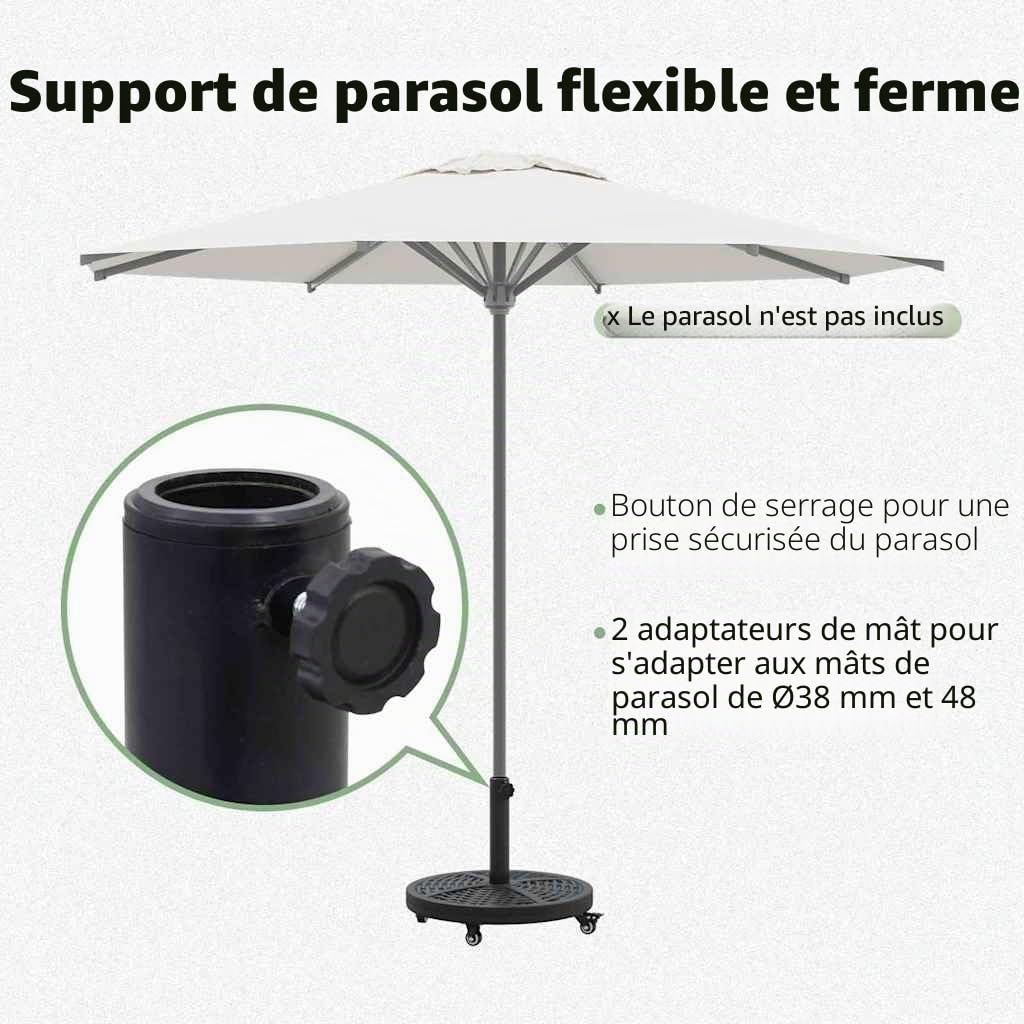 vidaXL Base de Parasol pour mâts Ø38 / 48 mm 12 kg Rond