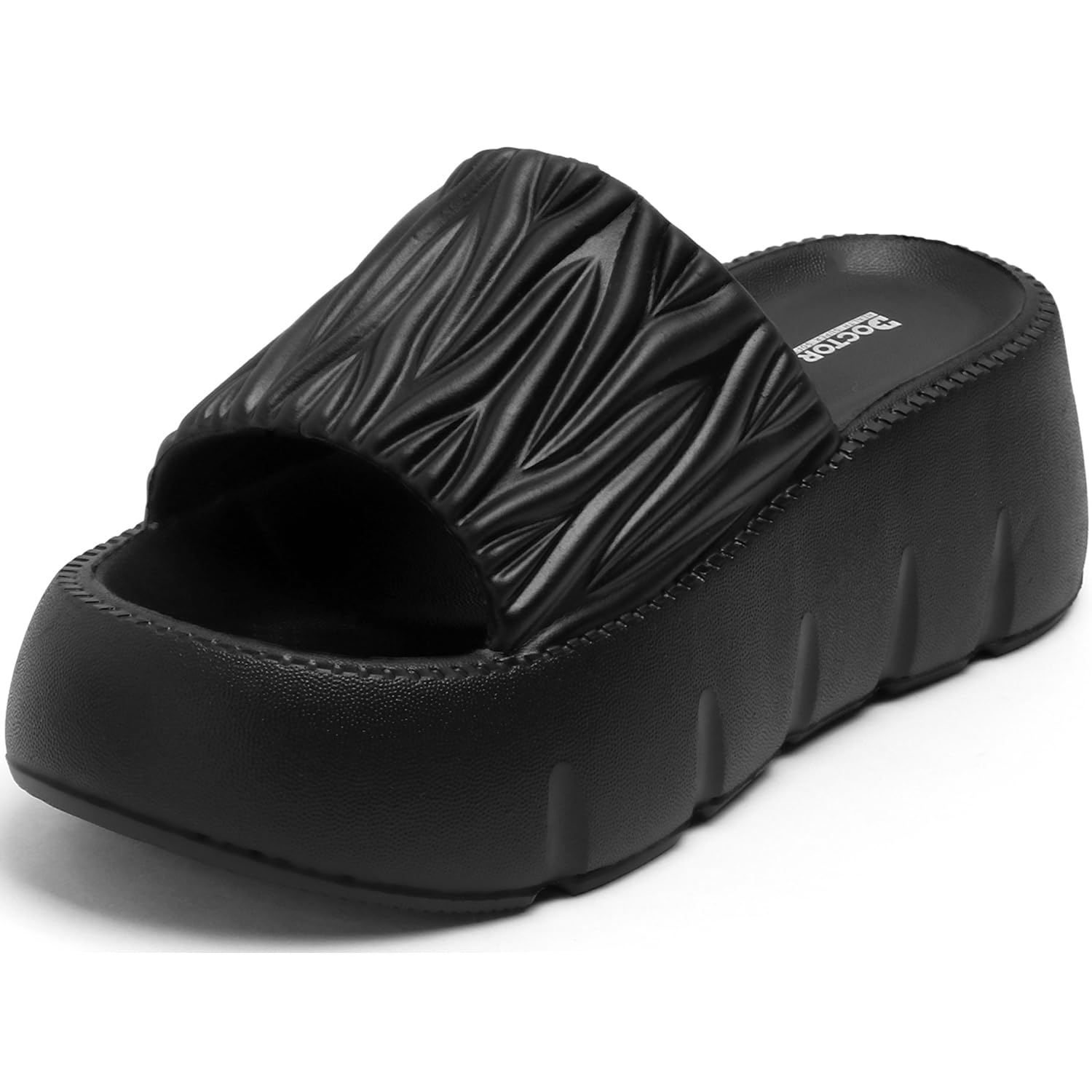 doctor health super soft Women Puffy Strap Platform Slides | Soft Cushioned Fashion Slippers | Lightweight Anti-Slip Casual Slip-On Sandals for Indoor Outdoor Everyday Wear-picture-0
