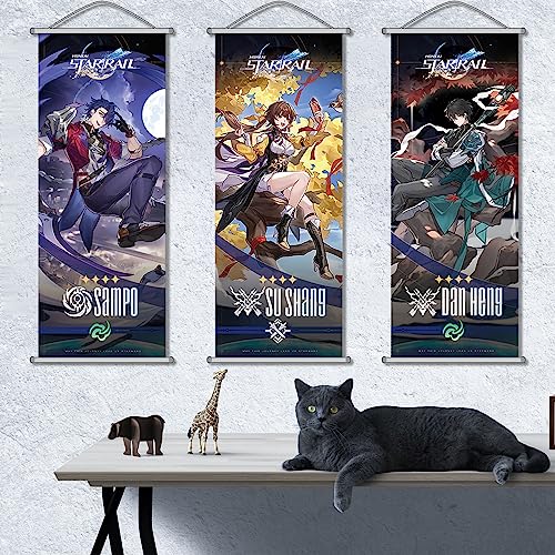 Image of Honkai: Star Rail Scroll Poster for Indoor Decor(27.5 inch x 10 inch), Hanging Wall HD Printing Artistic Canvas Honkai: Star Rail Character Posters for Game lovers. (FeiXiao)