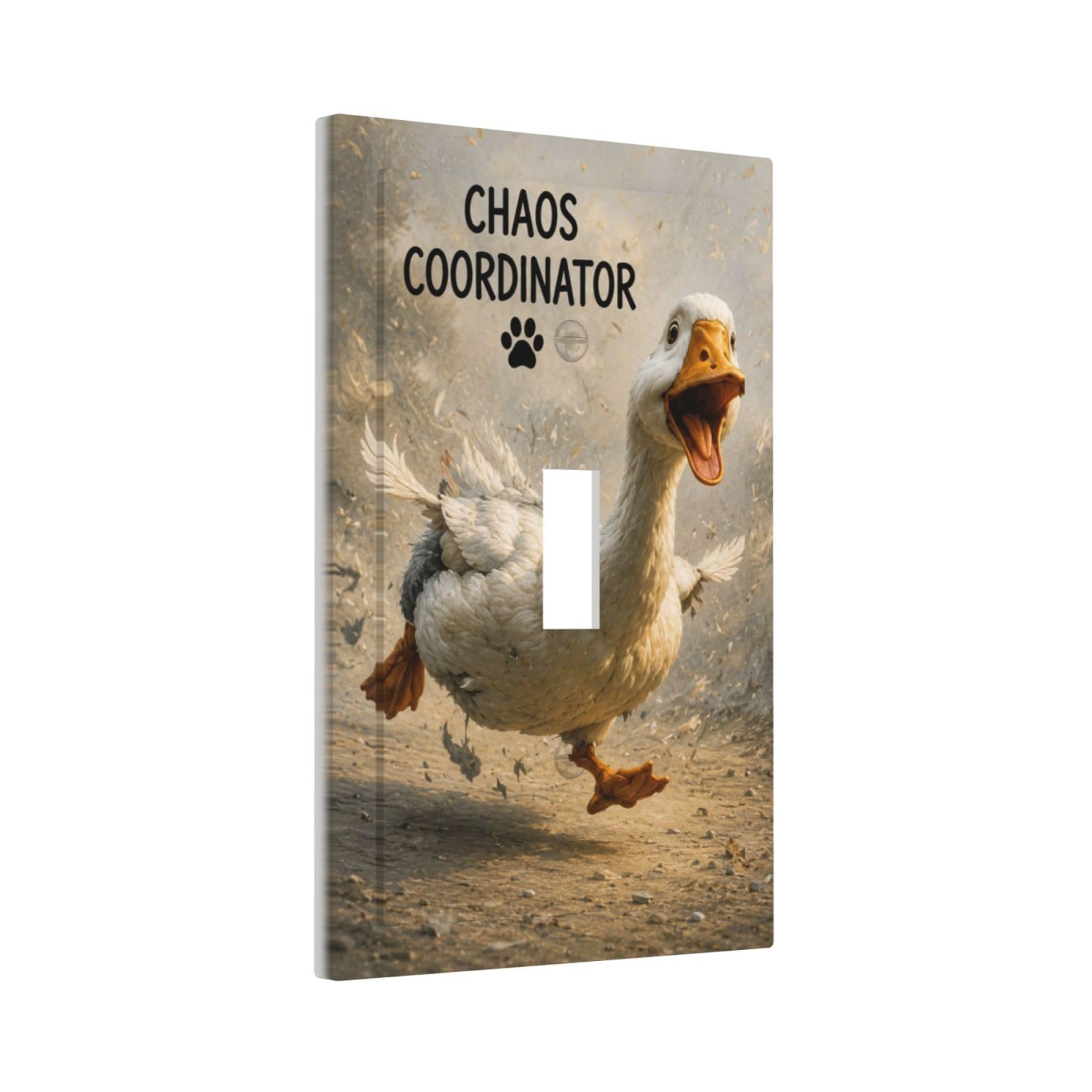 Yamxbfa Funny Running White Duck Humorous Goose Decorative Light Switch Cover Plate 1 Gang Single Toggle Wall Plates Outlet Covers Switch Plate Covers Faceplate For Farmhouse Home Decor
