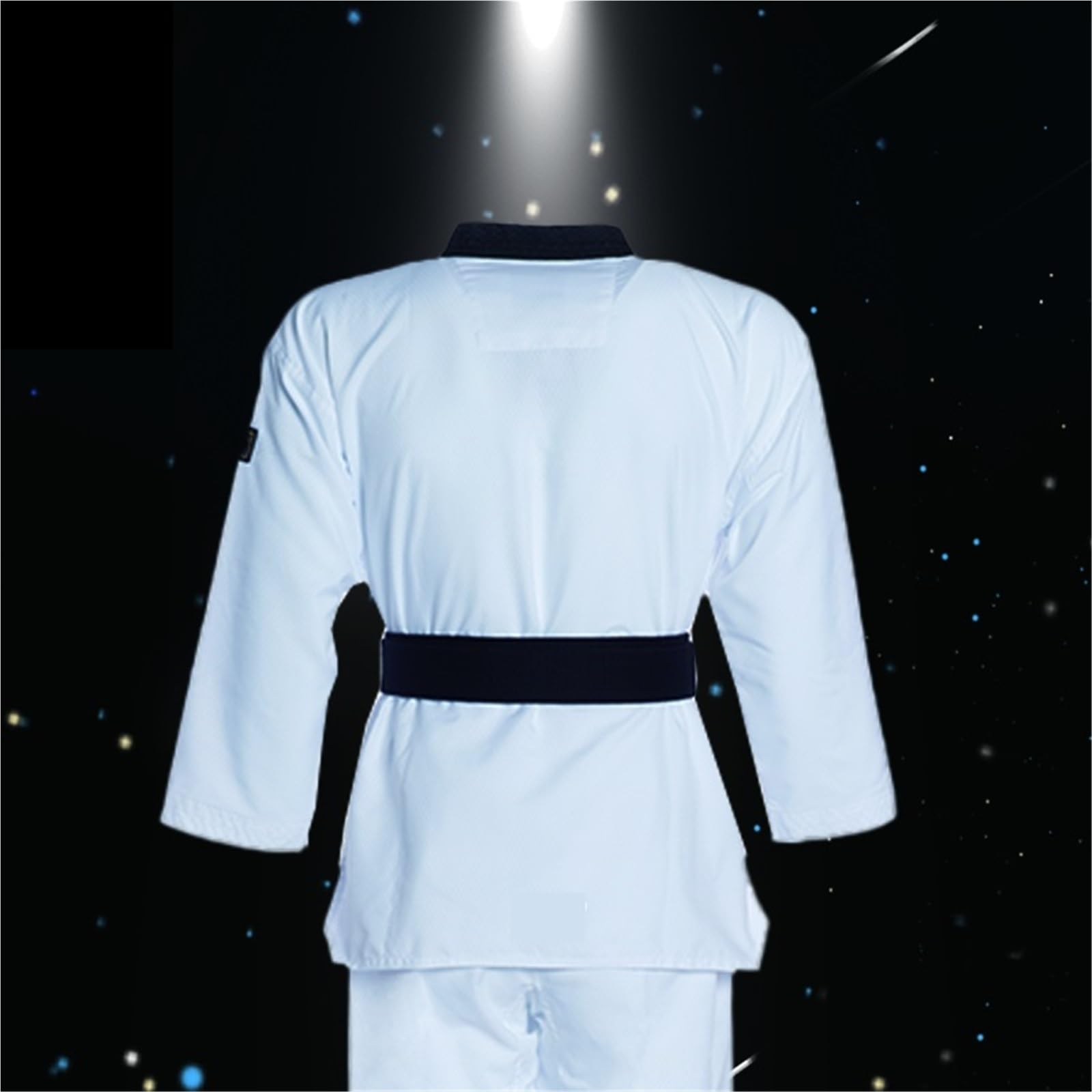 Ropa Uniforme de Taekwondo Blanco Conjunto de Judo de Karate Niños Adultos Unisex Panel de Malla Transpirable de Manga Larga para Entrenamiento