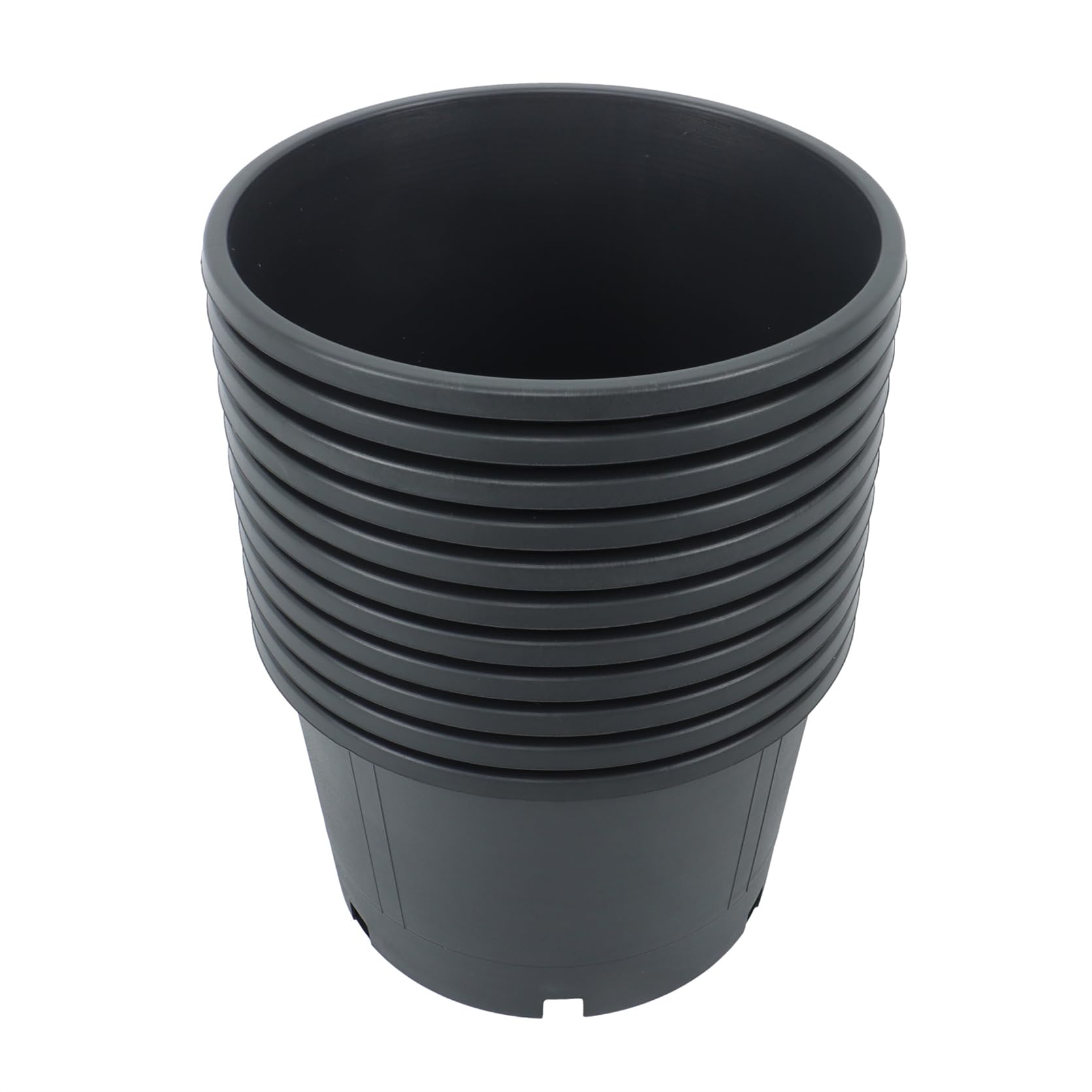 10-Pack 5 Gallon Squat Premium Black Nursery Pot Plant Container Garden Planter Pots (5 Gallon Squat)