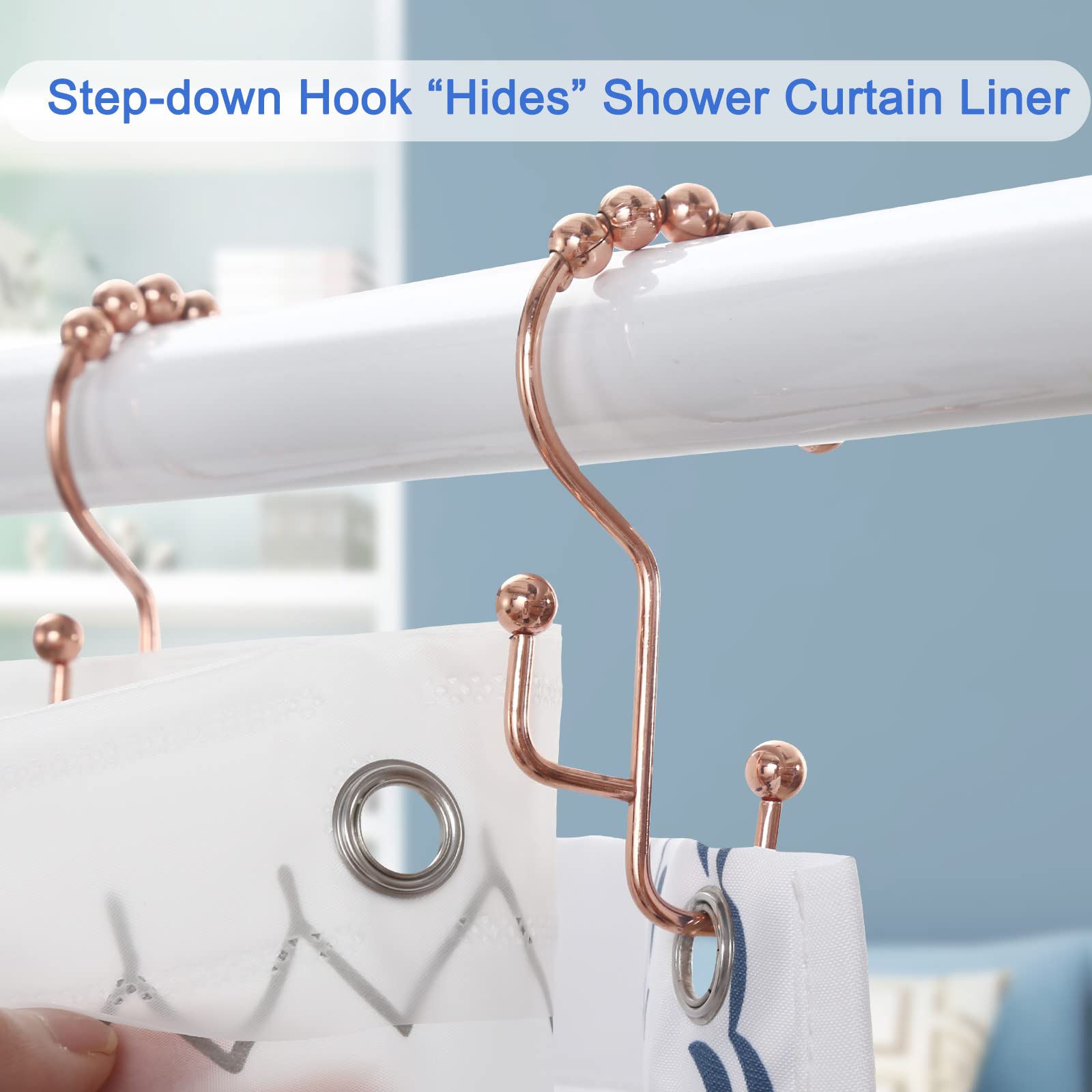 2 Lb. Depot Ganci Per Tende Da Doccia Doppi Anelli (Finura Decorativa