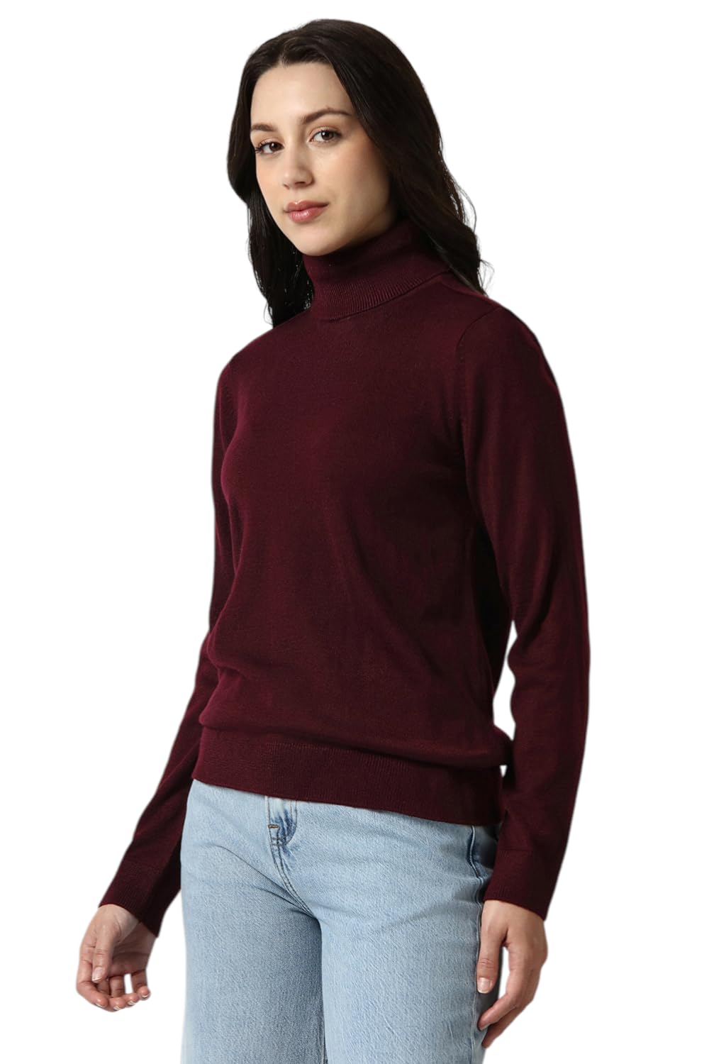 van heusen Women's Turtleneck Pullover Regular Fit Sweater| Full Sleeve Ribbed Hem Casual winterwear-picture-45