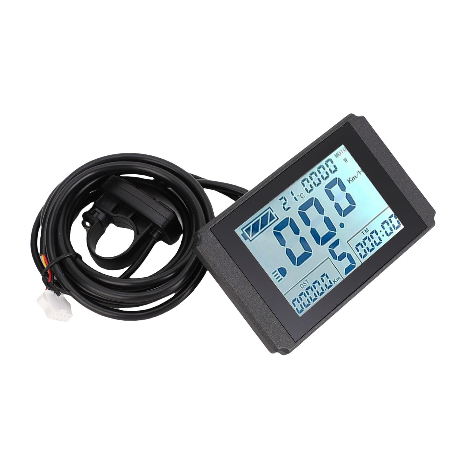Ejoyous Display LCD per Bici Elettrica Display LCD per Scooter Elettrico ABS 24V 36V 48V con Staffa di SM per Schermo Trasparente per Ciclisti Pendolari con Manubrio da 22,2 Mm