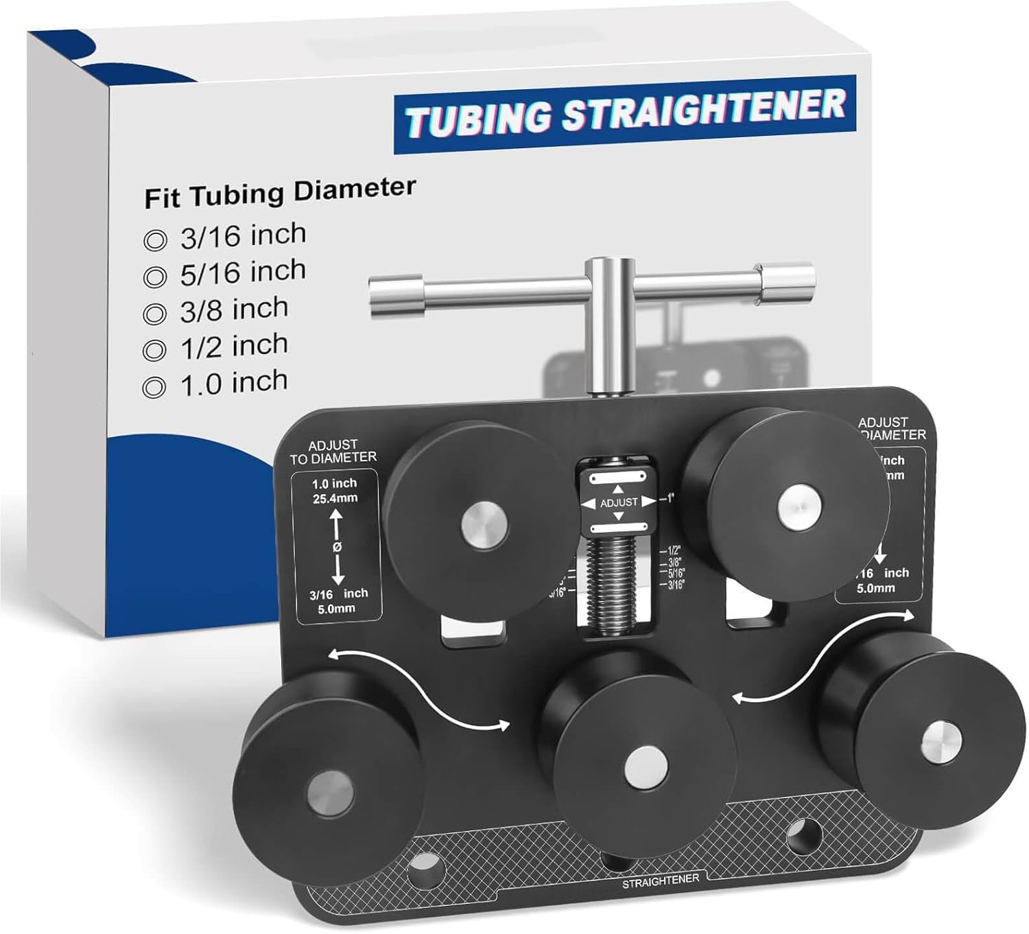 Tubing Straightener & Brake Line Straightener - Works with 3/16" to 1.0" Diameter Tubing, Compatible with Brake Line, Fuel Line, Soft Aluminum & Copper Tubes - Heavy Duty Pipe Straightening Tool