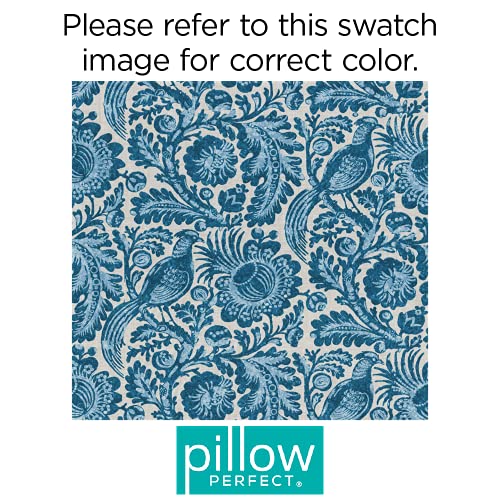 Pillow Perfect Paisley Indoor/Outdoor Chairpad with Ties, Reversible, Tufted, Weather, and Fade Resistant, 15.5" x 16", Blue/White Tucker Resist, 2 Count - Image 4