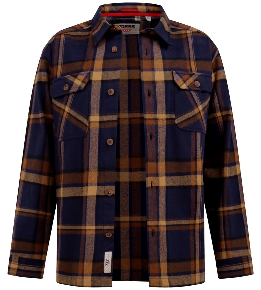 D555 Men's Brown Duke Aldershot Ls Heavy Shacket Overshirt - 5XL