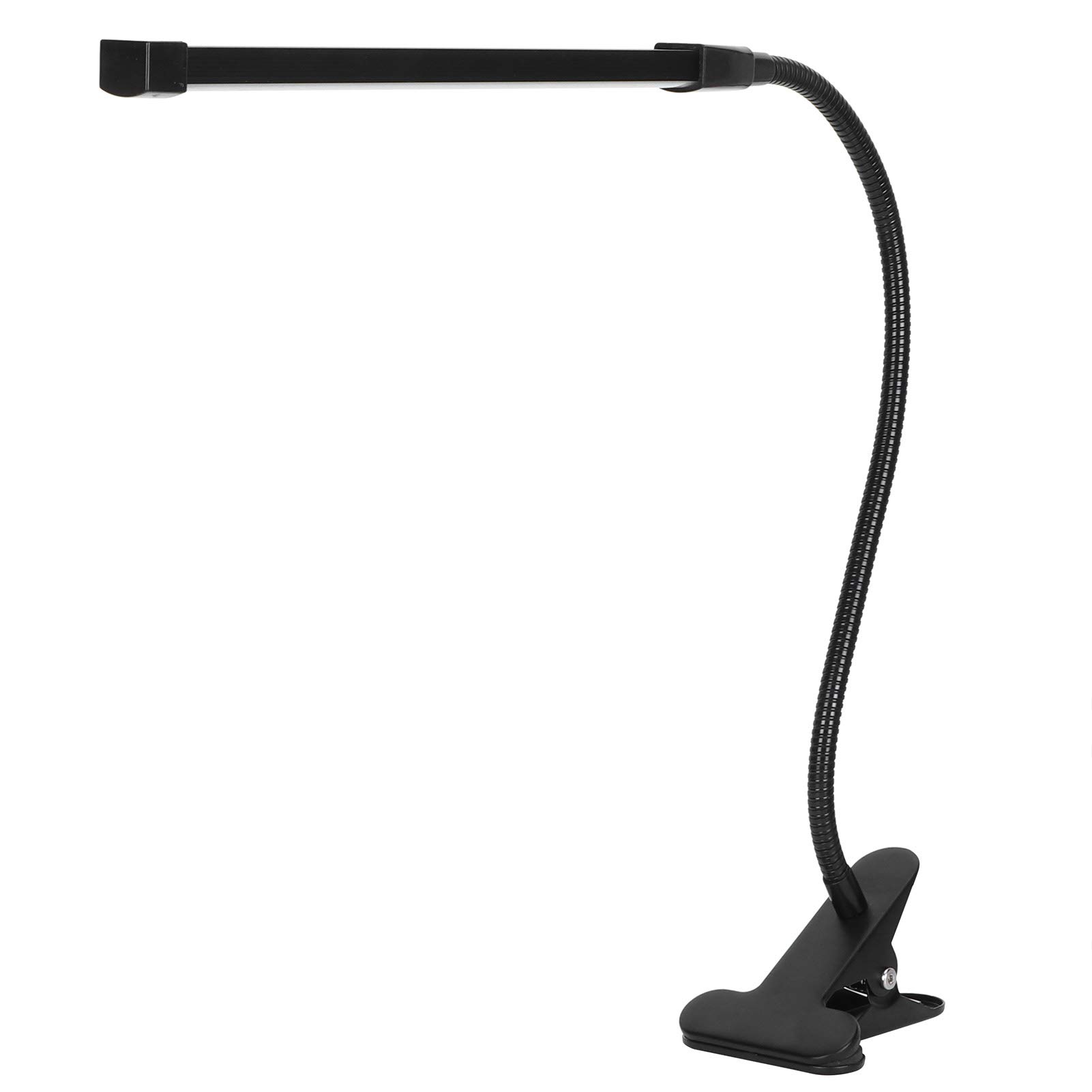 Luce a clip LED alimentata tramite USB, lampada da lettura regolabile in luminosità e con temperatura di colore a 3 livelli, dotata di collo d’oca flessibile; luce per libri
