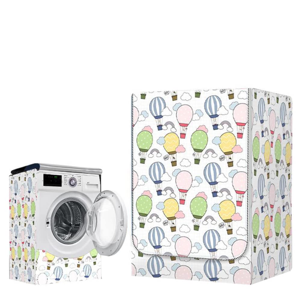 Highdi Washing Machine Cover Waterproof Cover, Front Load Dryers Protective Exterior Dustproof Cover (Hot Air Balloon, Capacity 4.5~5.6kg)