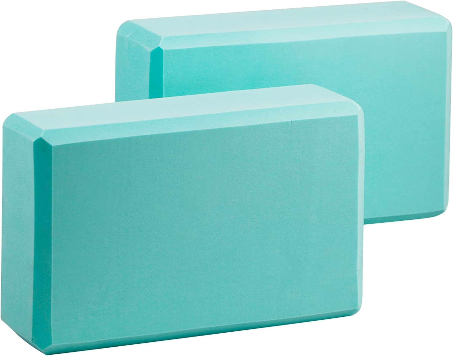 EXERZ Yoga Blocks 2pcs Gym Bricks -Comfortable Fitness Yoga Bricks, Anti-Slip, Lightweight and Travel Friendly Pilates Practice