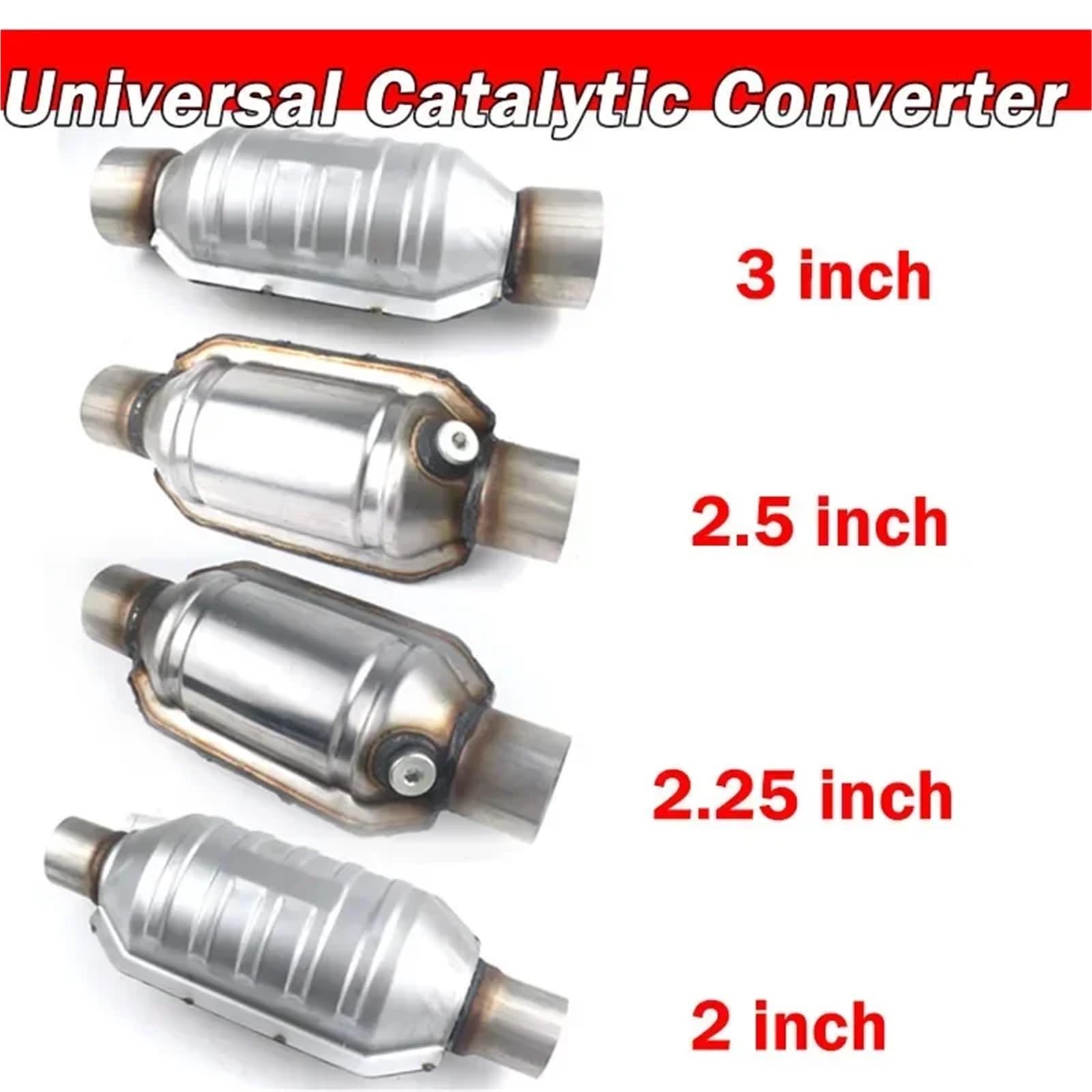 katalizator akcesoria Katalizator filtr Uniwersalny katalizator 2'' 2,25'' 2,5'' 3" 400 ogniw, katalizator tłumika o wysokim przepływie, Euro 1, okrągły, ze stali nierdzewnej(EURO 1-3 inch)