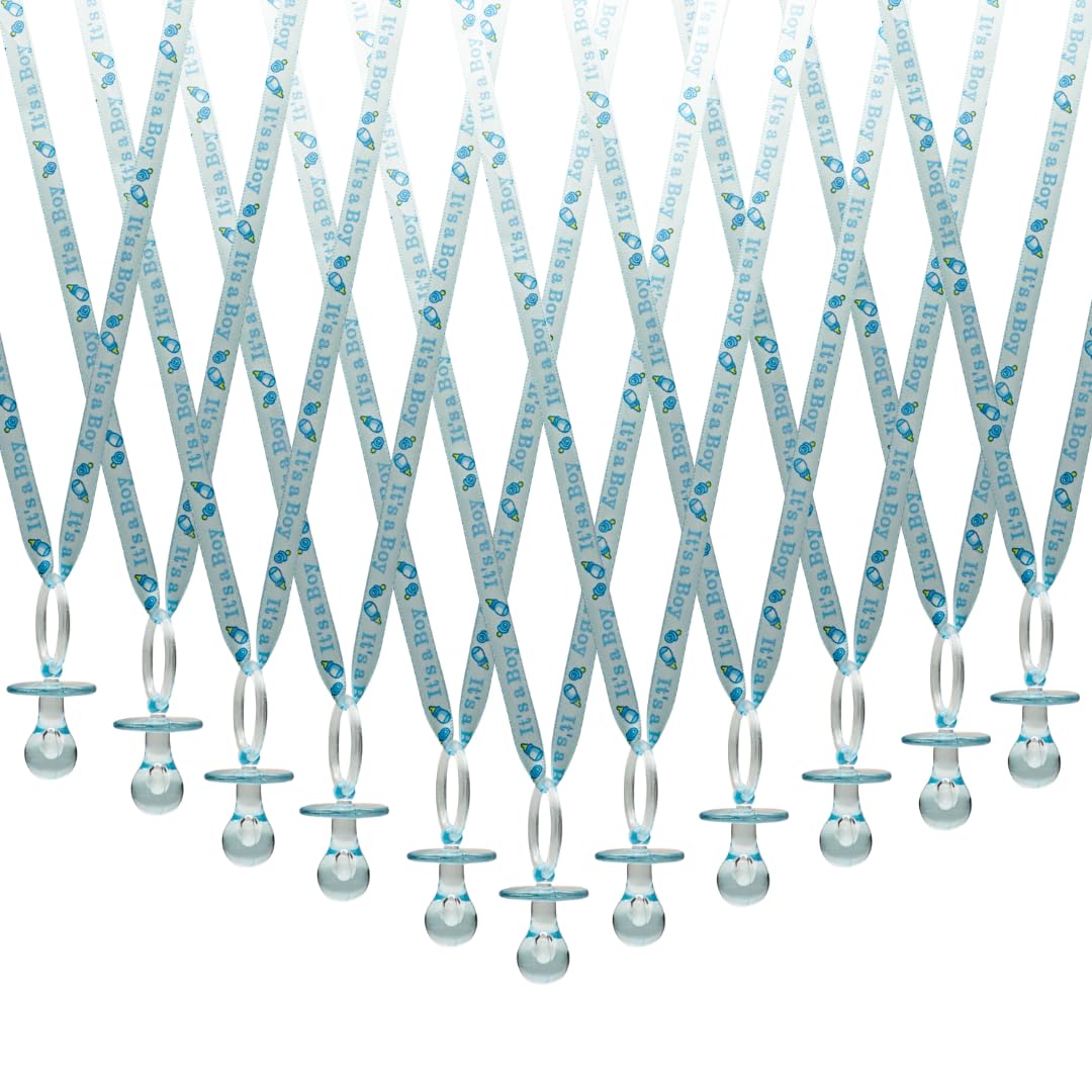 36 pezzi It's a Boy Baby Shower Ciuccio Collana Acrilico Bomboniere Baby Party Ciuccio Collana Baby Shower Party Decorazioni Tavolo Scatter (azzurro)