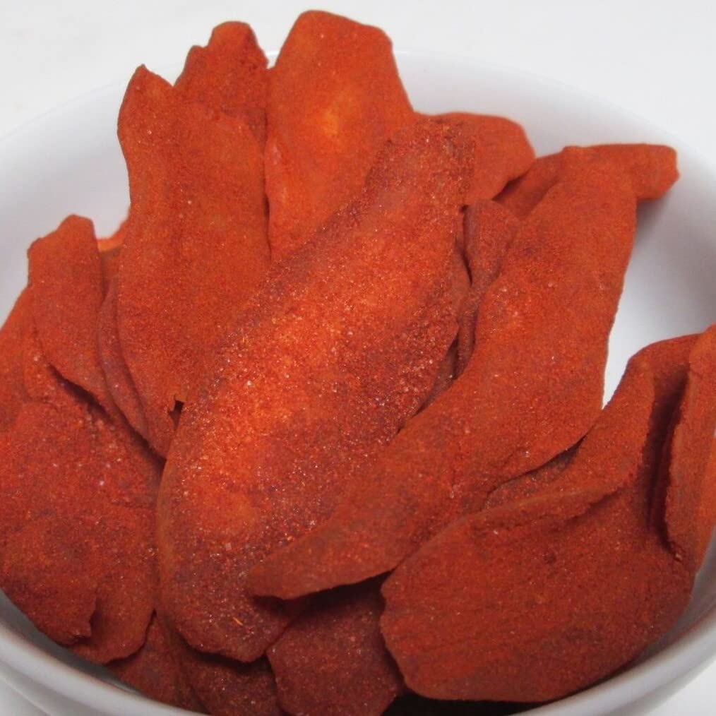 SweetGlob Dried Chili Mango Slices – Hot & Spicy Dried Mango Snack, Sweet & Tangy Mexican-Style Candy, Chili Powder Mango Strips, Premium Spicy Fruit