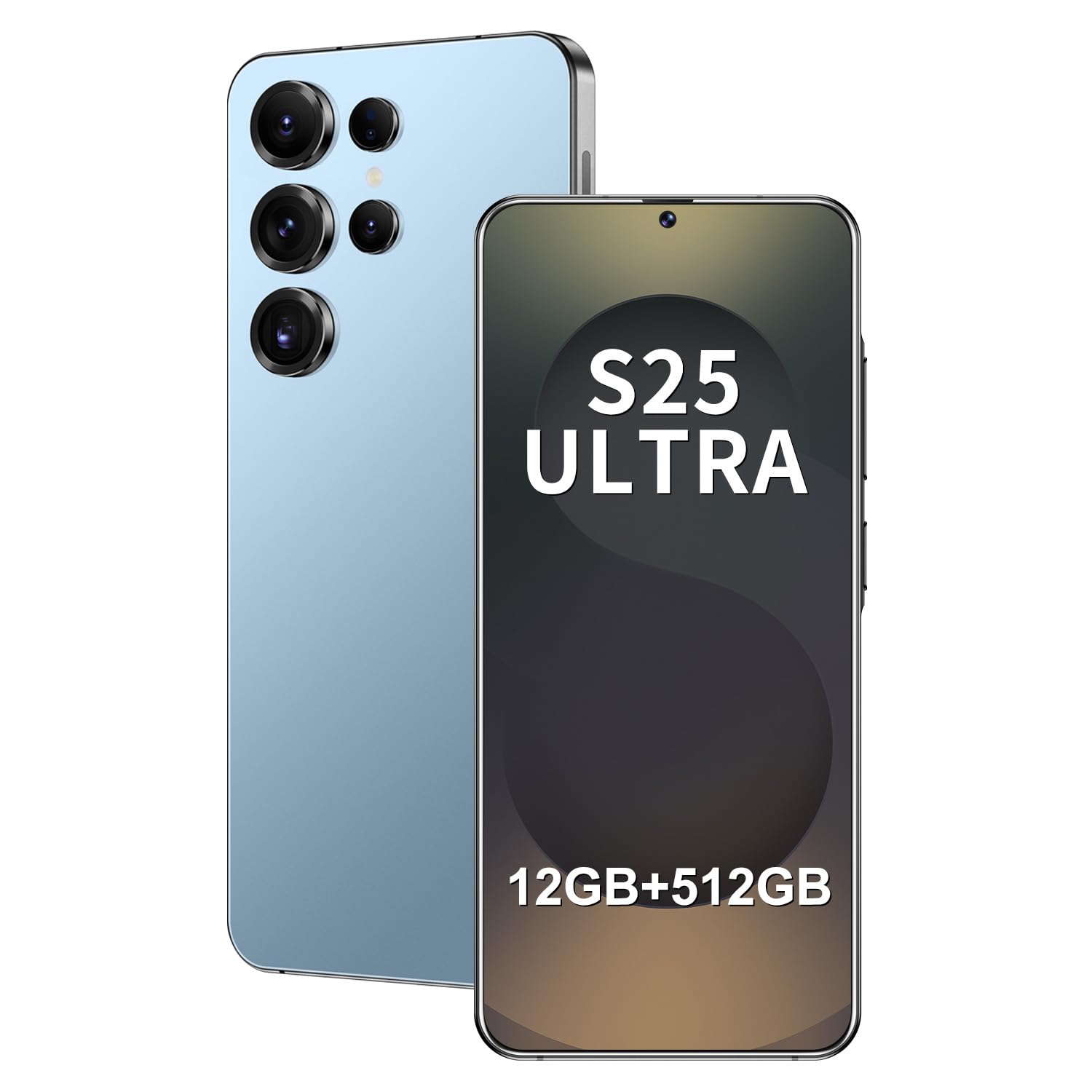 Unlocked Phone S25 Ultra Android Phone 8-core 12GB+512GB Cell Phone 7 inch HD Screen Mobile Phone 108MP+48MP Camera 6800 mAh Battery 5G Dual SIM (Blue)