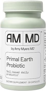 Amy Myers MD Primal Earth Probiotic - Digestive & Immune Support Supplement - Soil-Based Probiotic - Gluten-Free & Non-Dairy - Paleo-Friendly Adult Health Supplement - 30 Capsules