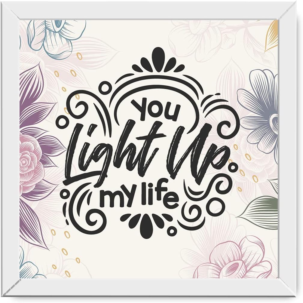 Presto You Light Up My Life Quote Wooden Frame | Motivational Quotes | Inspiring Quotes | Wall Frame | Gift for Family, Anniversary, Birthday, Couple, & All Occasions (6x6 Inch)
