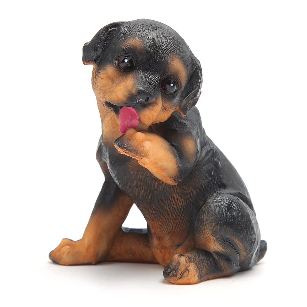 Set De 4 Figurines Chiots Miniatures En Résine – Décorations De Jardin, Table Ou Paysage Miniature – Café, 3 Cm