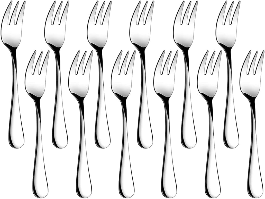 Hagsnec Dessert Forks 12, 5.5Inches, Stainless Steel Forks, Appetizer