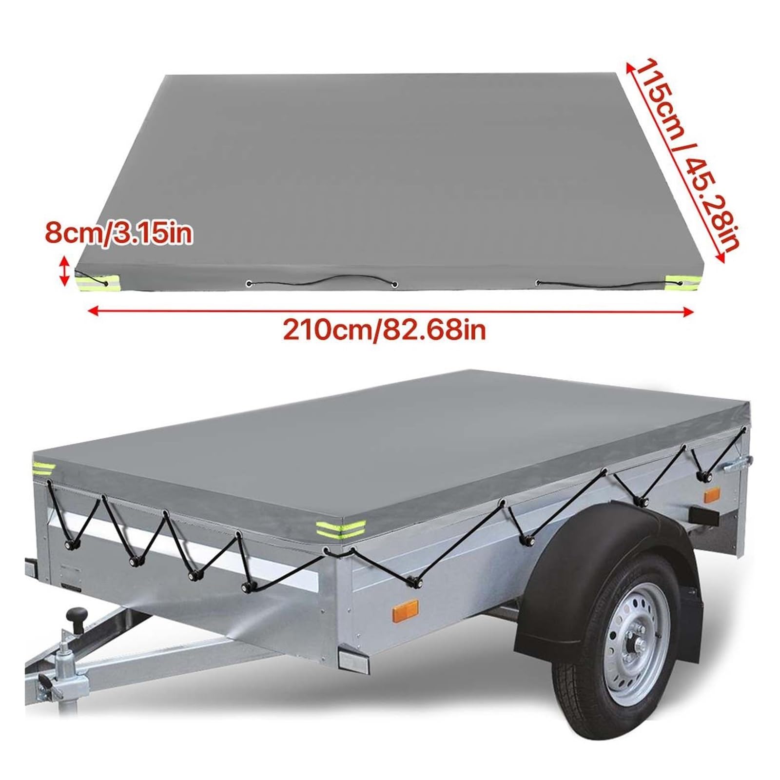 210x115x8cm Camper Van Anhänger Dach Abdeckung Zelt Staub-Proof Wasserdicht Schutz Starke Schutzfunktion