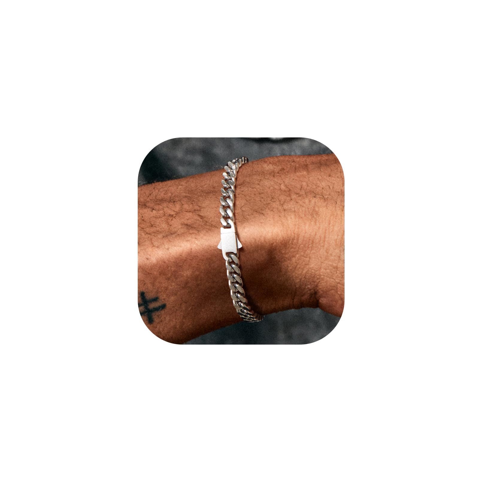 Richsteel 5/7/9/12mm Wide Miami Cuban Link Chain Bracelet for Men Women,Stainless Steel/Gold/Black Plated,7.4/8.2/9 Inch Length,Hip Hop Urban Street-wear Jewelry(Gift Wrapped) 01-Stainless Steel 5mm Width 7.4 Inches
