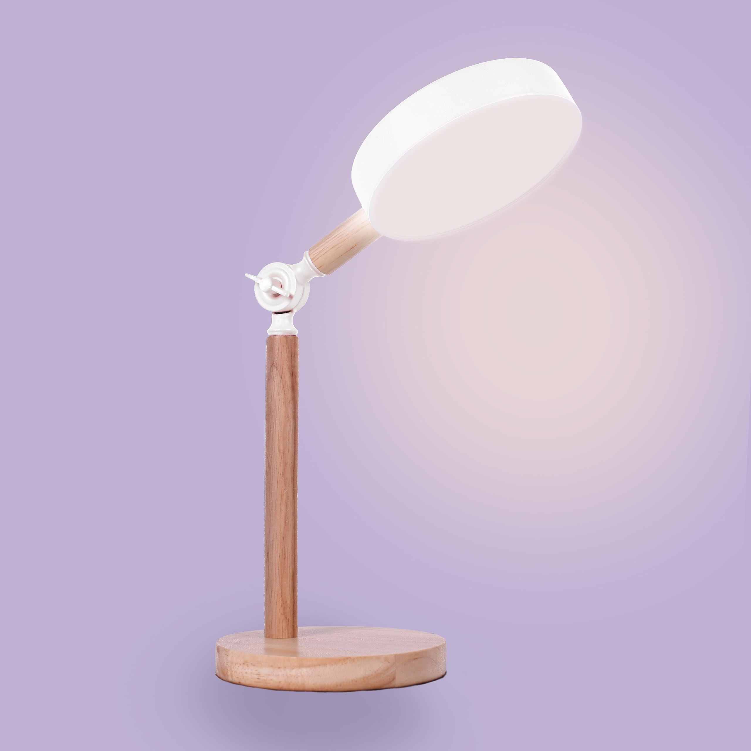BEL AIR HOME - Lámpara Flexo de Escritorio LUPPA con Luz LED 12+12W, Madera y Metal, Diseño Moderno y Elegante para Oficinas y Escritorios de Casa, Altura de 48 cm (BLANCO)