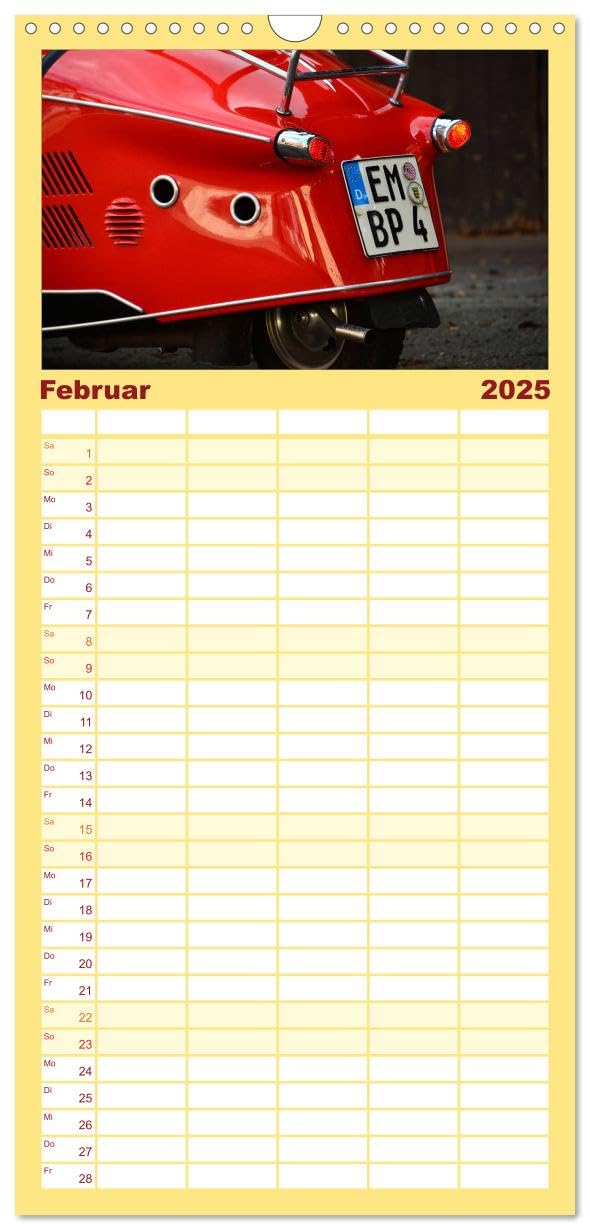 Familienplaner 2025 - Messerschmitt KR 201 Roadster mit 5 Spalten (Wandkalender, 21 x 45 cm) CALVENDO: Vollgas mit 10 PS (CALVENDO Mobilitaet)