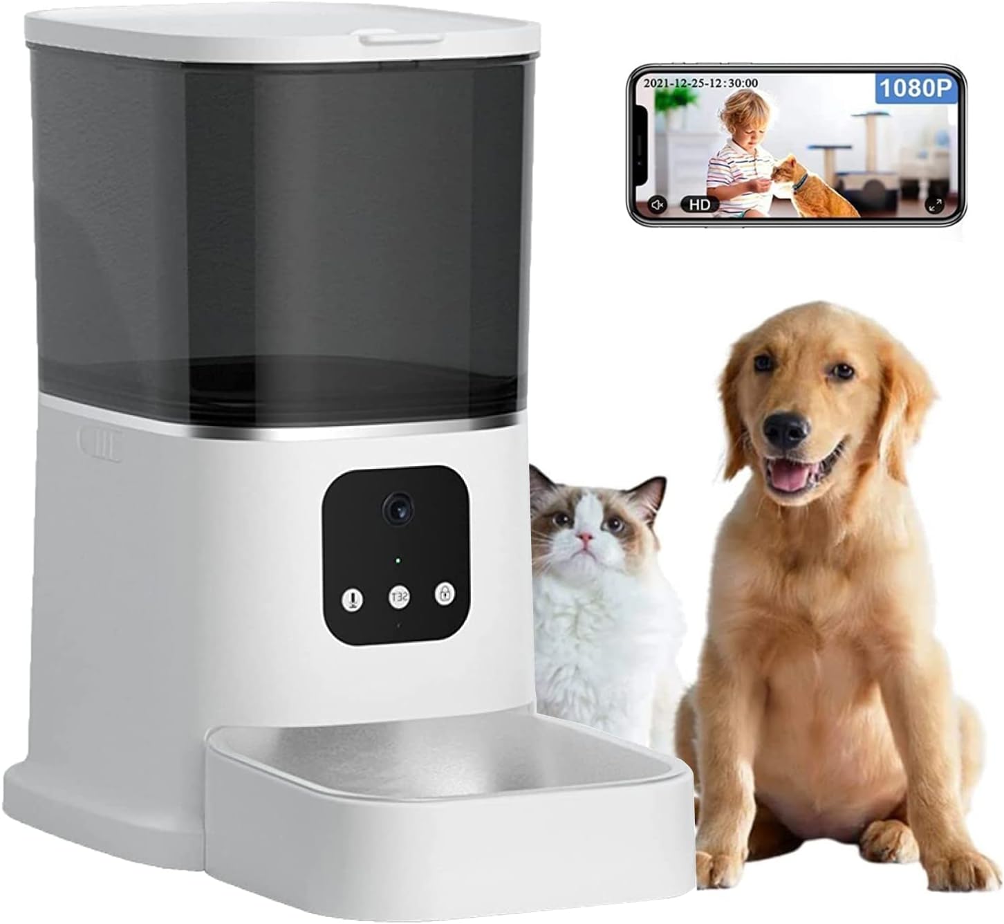 Automatic Pet Feeder with Camera,6L Pet Feeder For Dogs and Cats,1080p