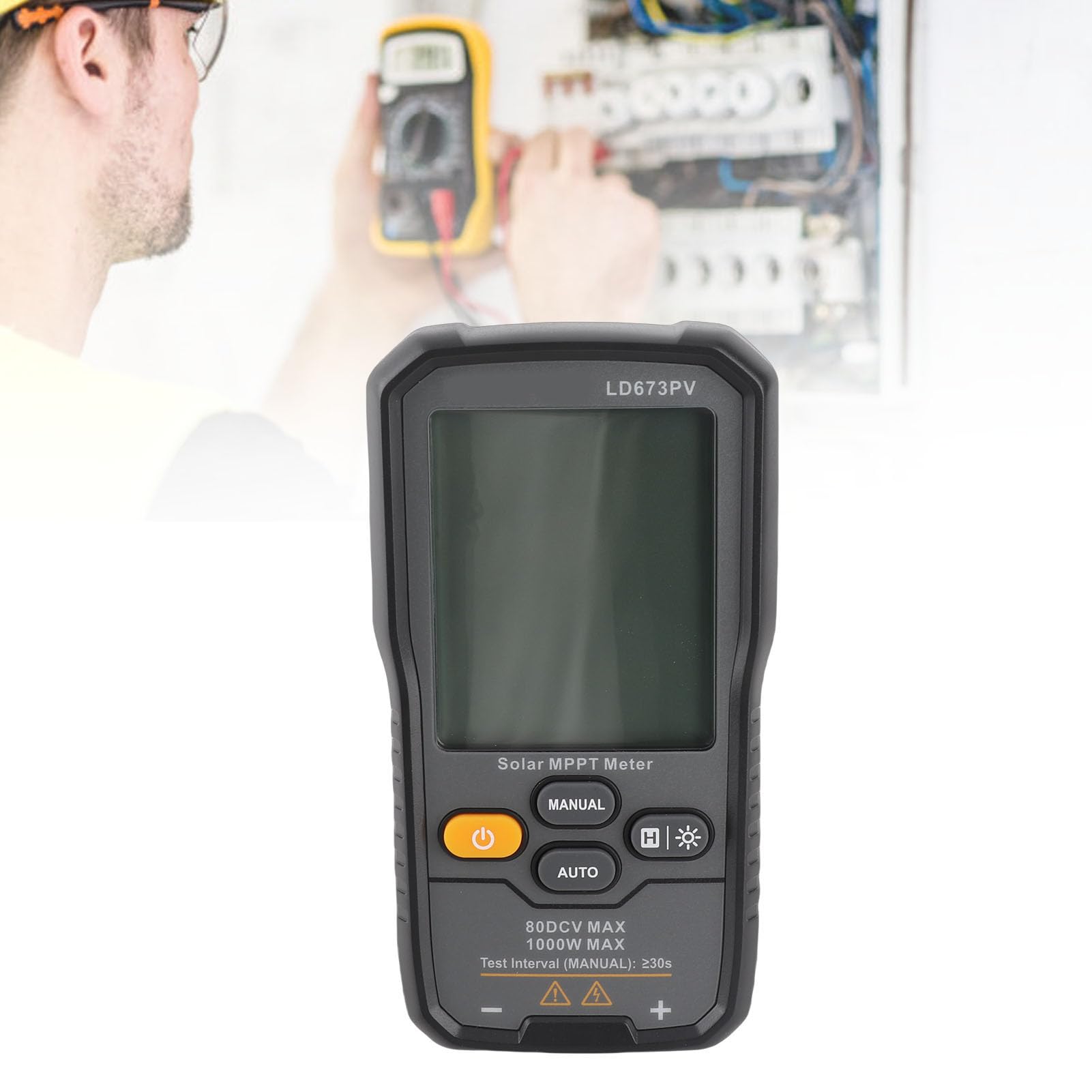 Fafeicy Probador de Panel Solar, Multímetro Fotovoltaico MPPT de 1000W 80V 35A con LCD Retroiluminada y Retención de Datos