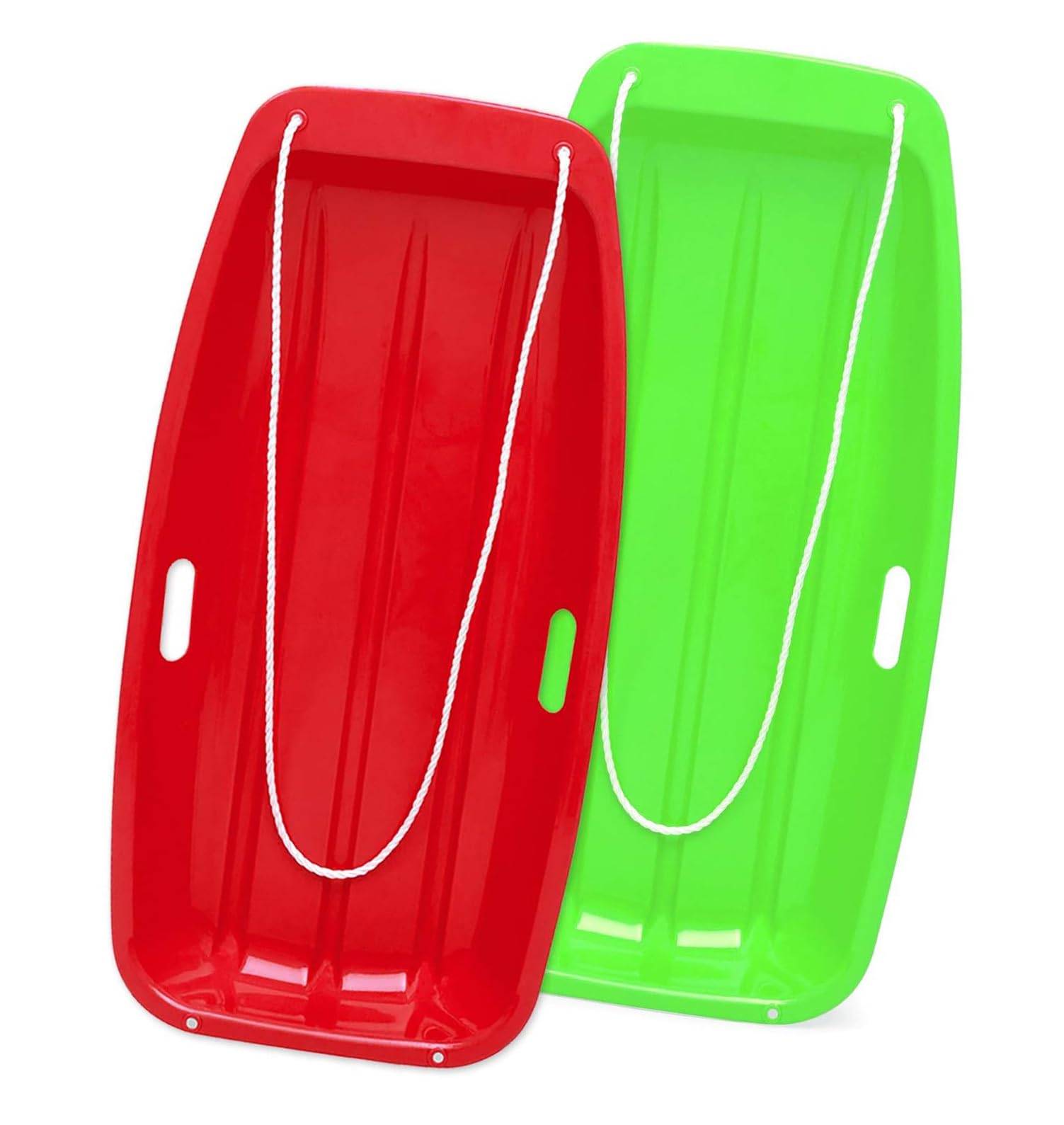 snow sled 35" sleds for kids and adult - downhill sprinter heavy duty toboggan sled for 1-2 riders with handles and pull ropes ultimate snow toys for all winter conditions outdoor sledding gift