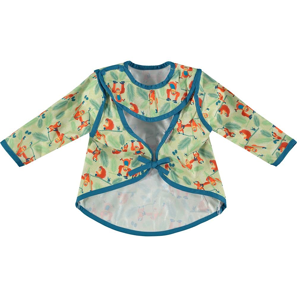 Close Pop-in Bavoir Bébé Imperméable Manches Longues Avec Poche - Orang-Outan 6-18 Mois, Lavable Machine