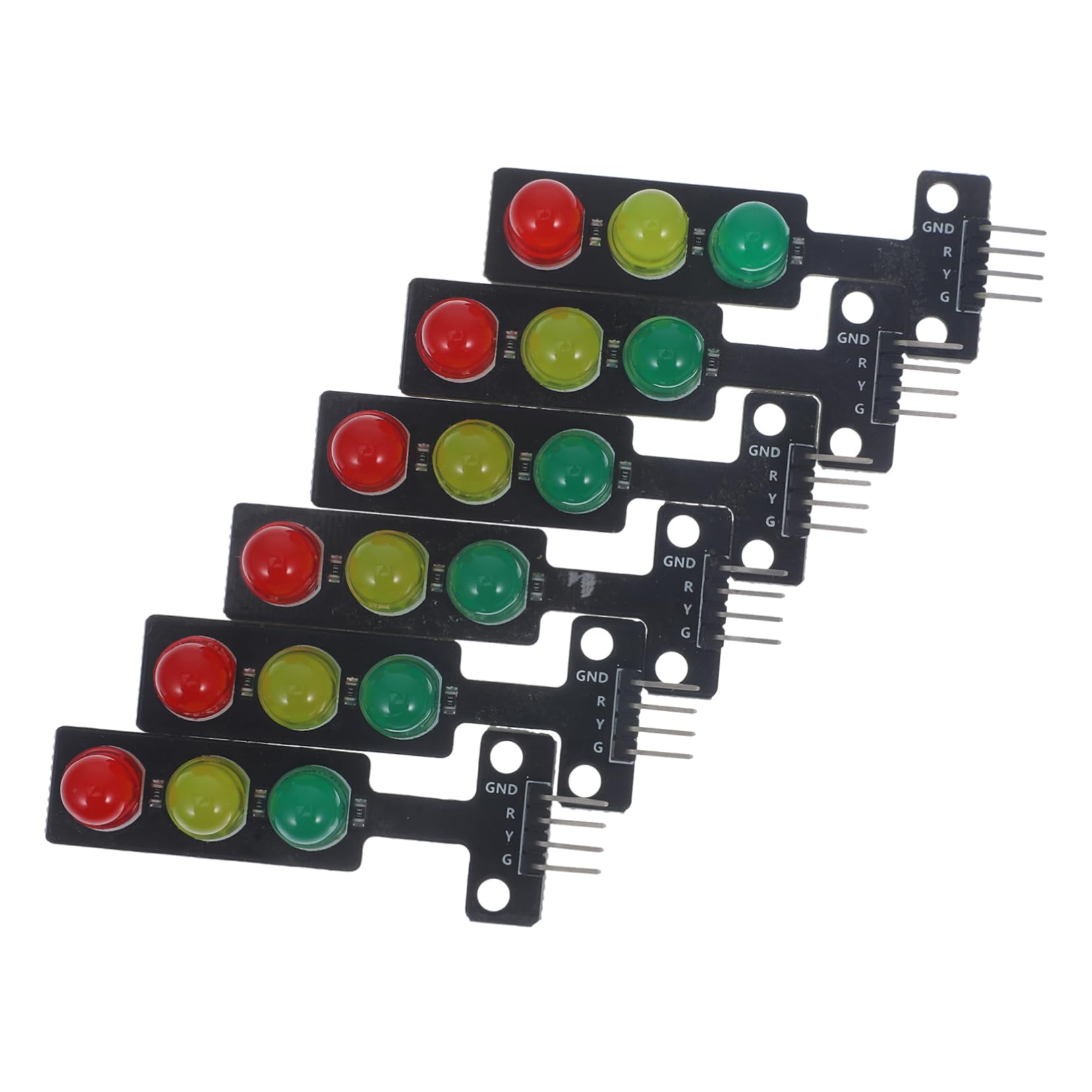 Mobestech 6pcs Traffic Light Module Building Blocks Signal Module Traffic Lamp Control Module LED Light Module Traffic Light Controller Module for Traffic System Model DIY Supplies Pcb