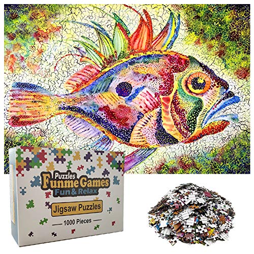 HASSAD Fish Puzzle Nostalgic Painting Landscape Tropical Ocean Jigsaw 1000 Piece