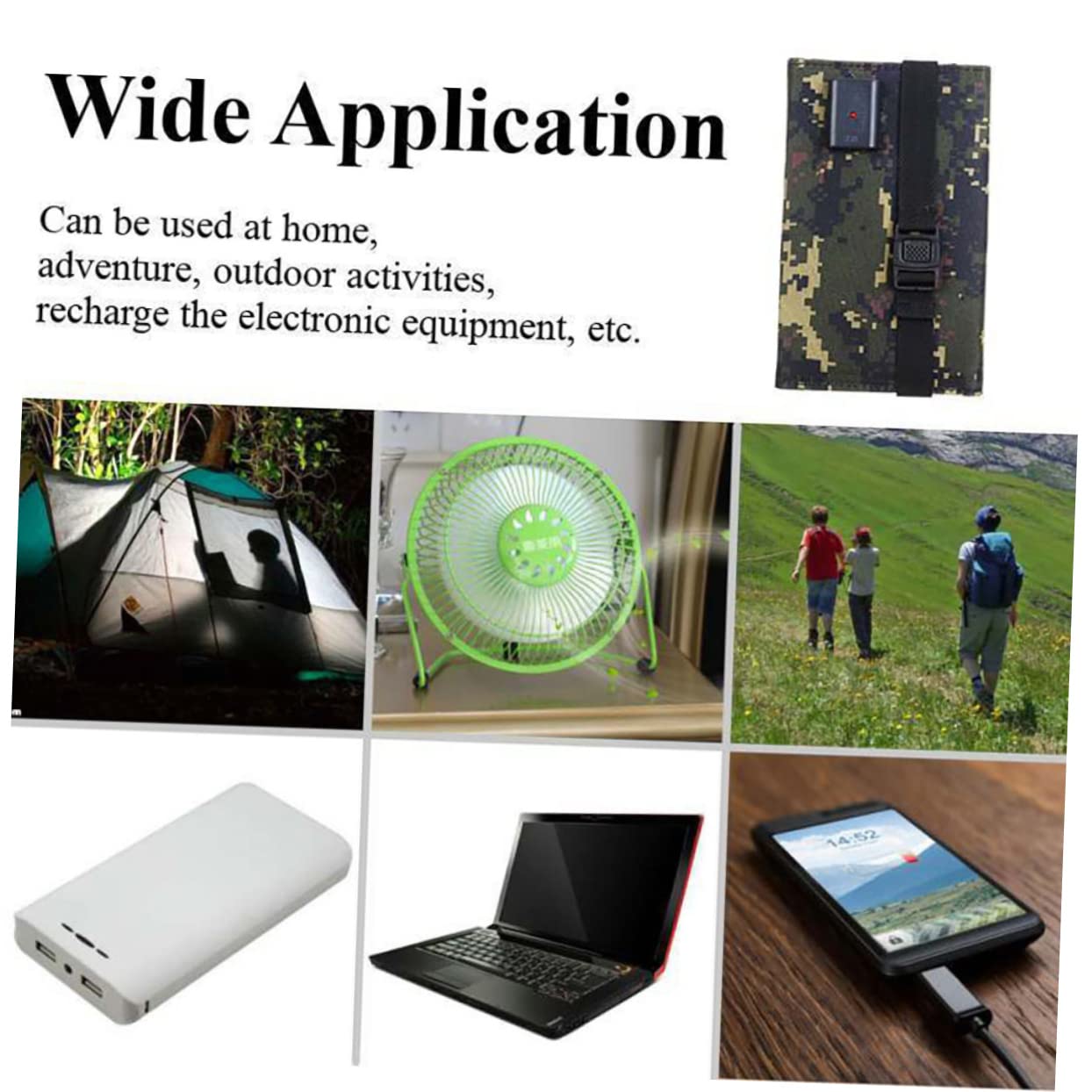 Uonlytech Portable Solar Panel 5v Solar Charger Interface Foldable Solar Panel Charger for Outdoor