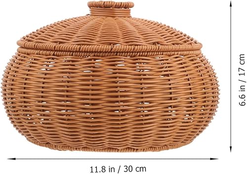 Miniatura 6 de Cesta de almacenamiento tejida de ratán cesta tejida para pan de mimbre para fruta, cubos de almacenamiento de mimbre, cesta de pan, pan de ajo,