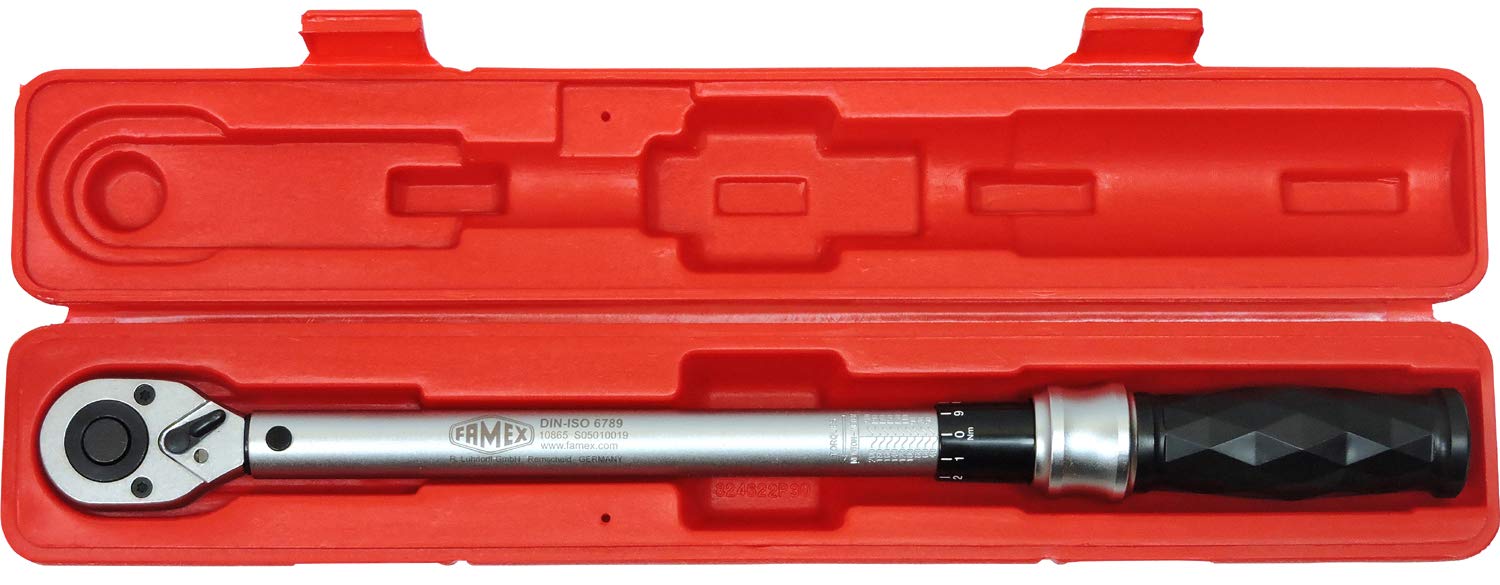 FAMEX 10865 profesjonalny klucz dynamometryczny 1/2 cala (12,5 mm) – rozmiar 40 – 210 Nm – pomiar w obu kierunkach – Auto Suv Van