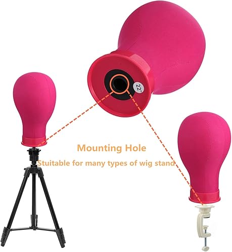 Miniatura 3 de Cabeza de peluca de lona de 22 pulgadas, soporte de peluca con cabeza de maniquí de 55 pulgadas, trípode con cabeza de maniquí con cabeza de maniquí