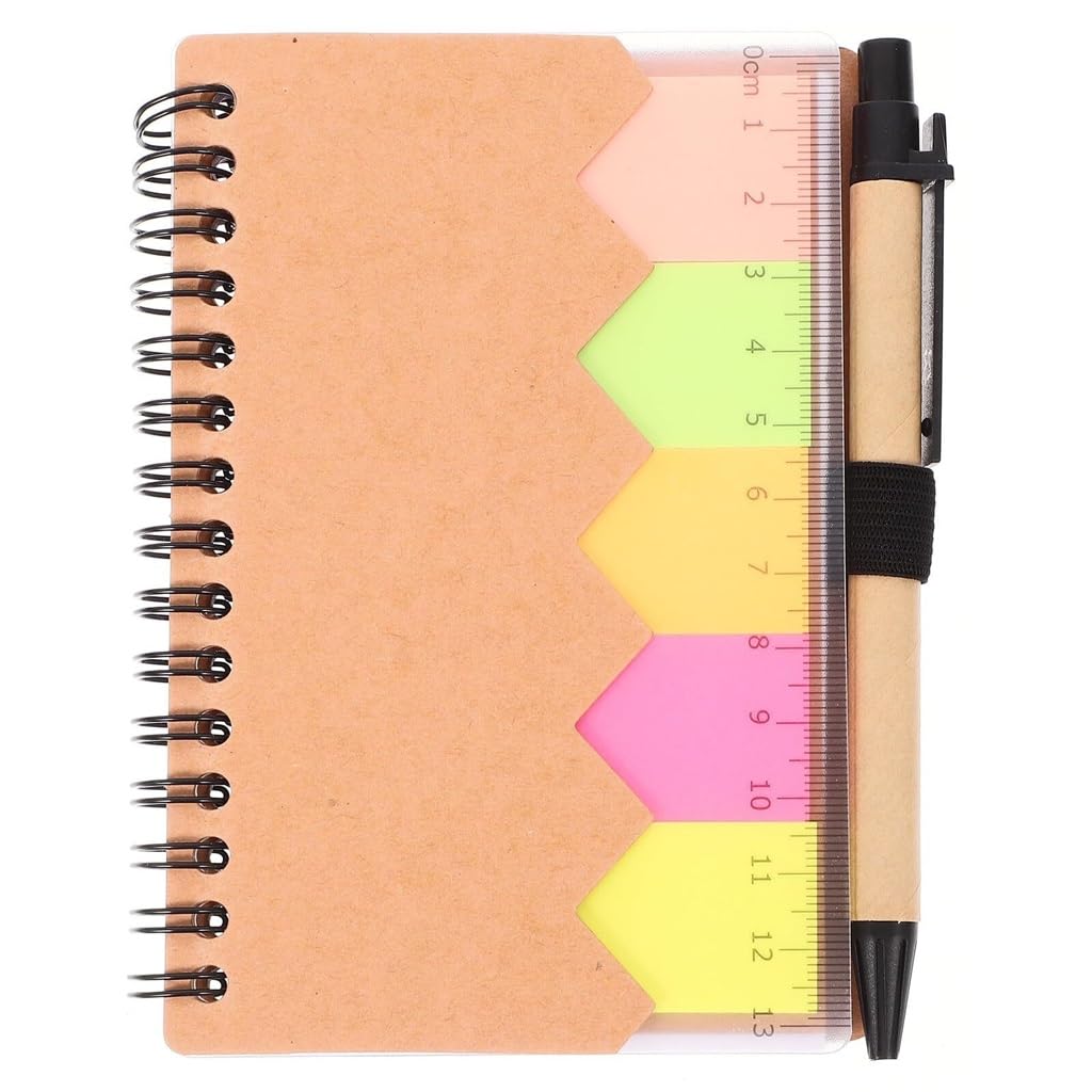 Papelería en espiral de hojas sueltas, pegatinas de conveniencia desmontables de papel Kraft, cuaderno minimalista creativo