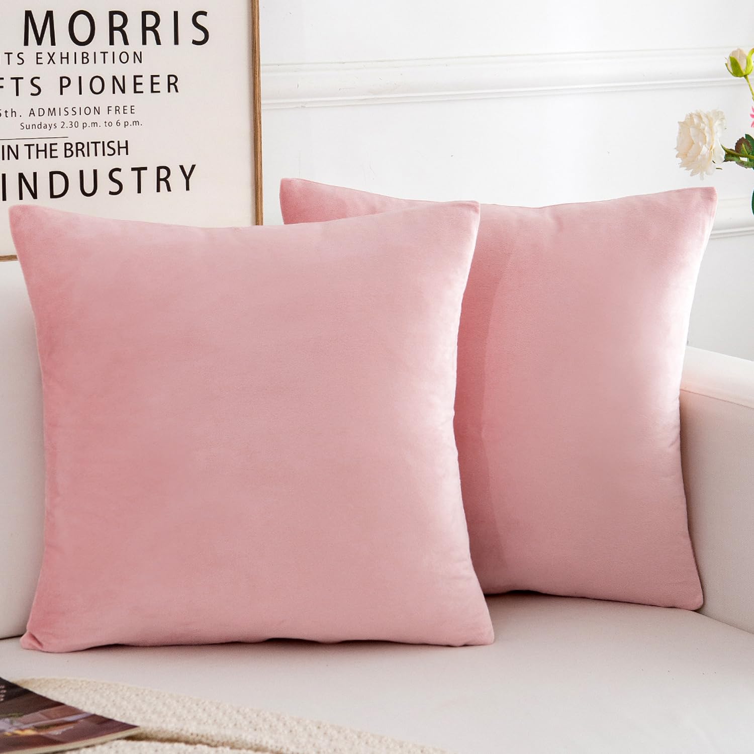 HERAYLI Velvet Decorative Throw Pillow Covers