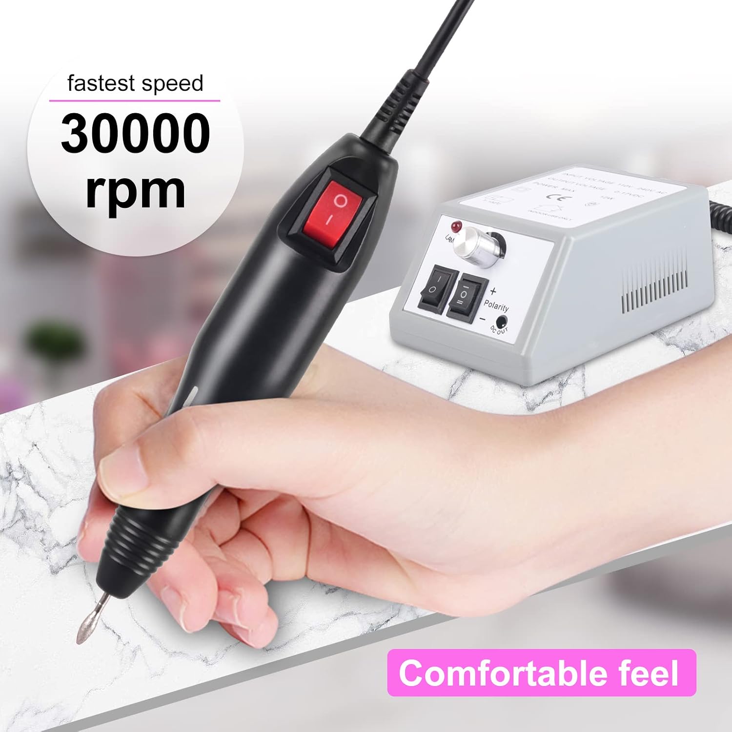 Electric Nail Drill Machine Nail File Drill Set Kit for Acrylic Nails, Gel Nail, Nail Art Polisher Sets Glazing Nail Drill Manicure Pedicure by Buycitky (Rose)